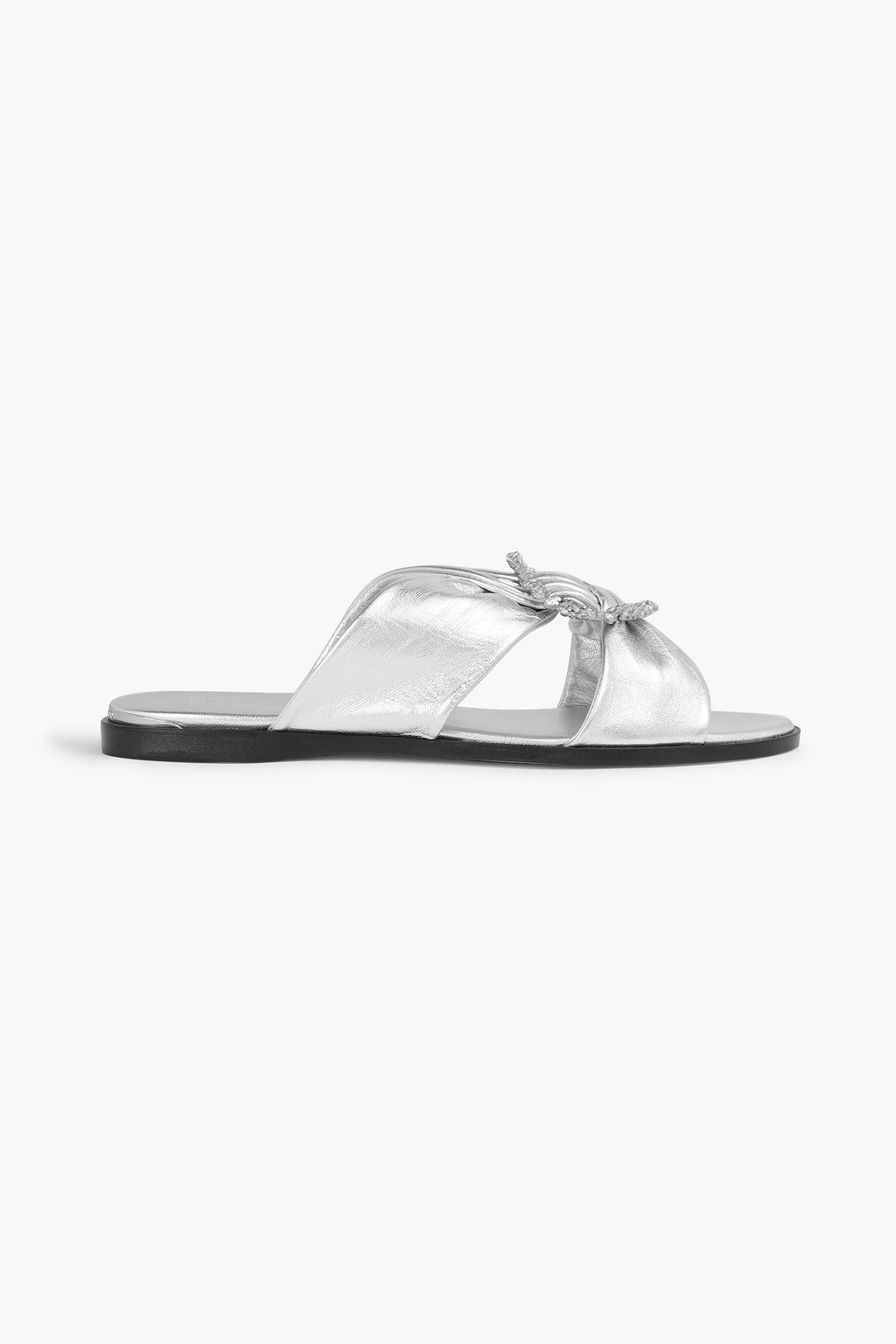 JIMMY CHOO Neda embellished metallic leather sandals THE OUTNET