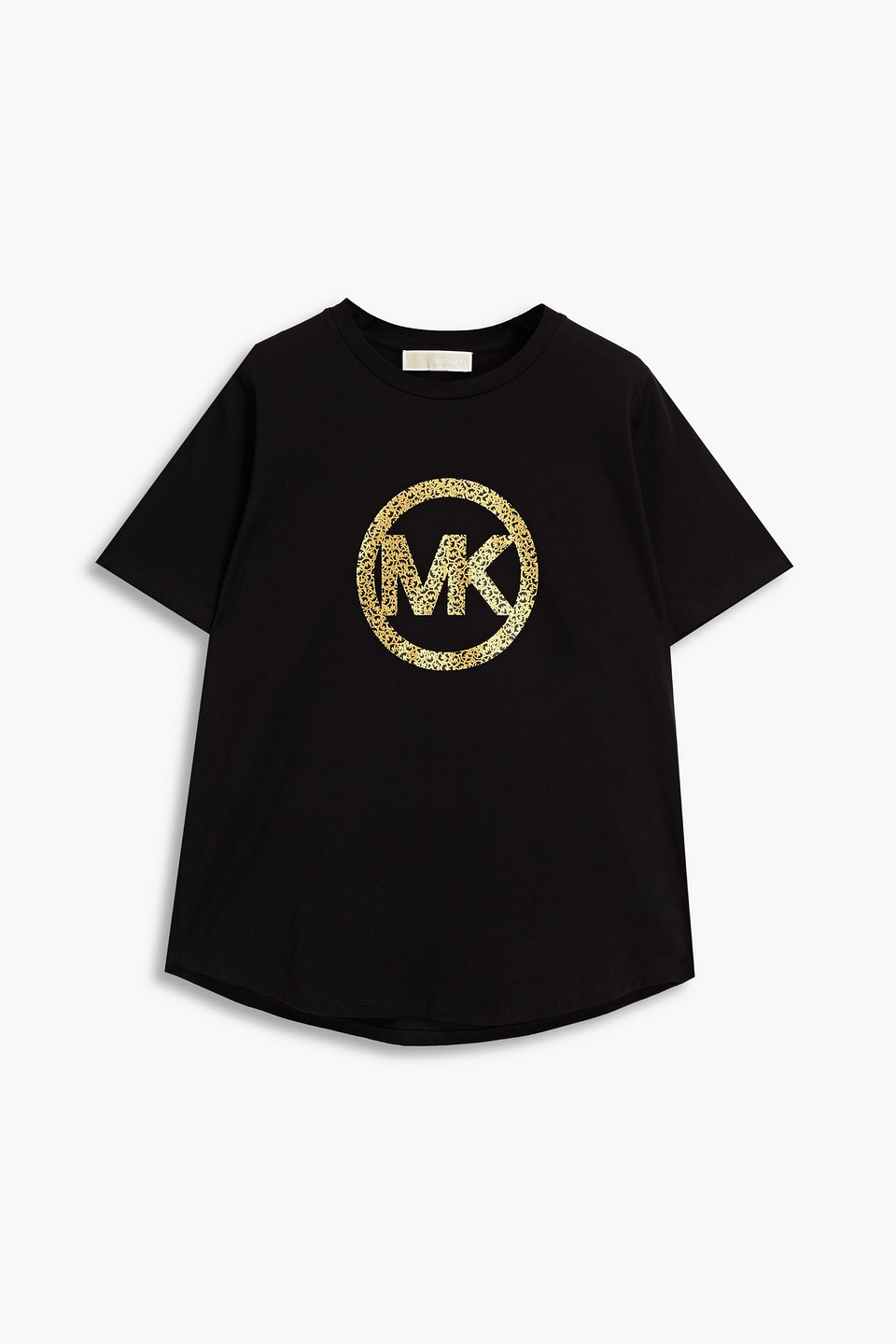 Michael Michael Kors Printed Organic Cotton-jersey T-shirt In Black