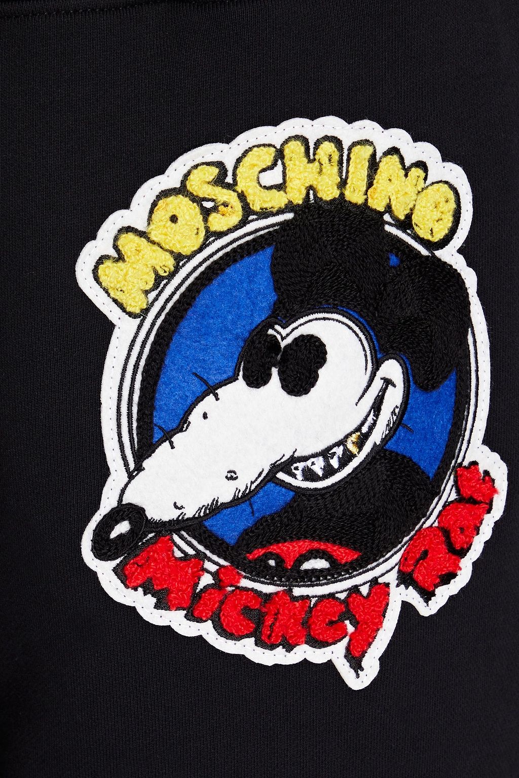 MOSCHINO Appliquéd French cotton-terry sweatpants