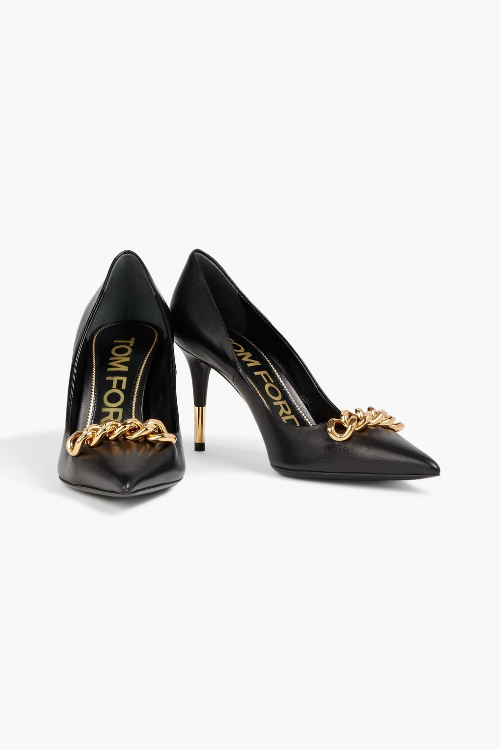 TOM FORD Chain-embellished leather pumps