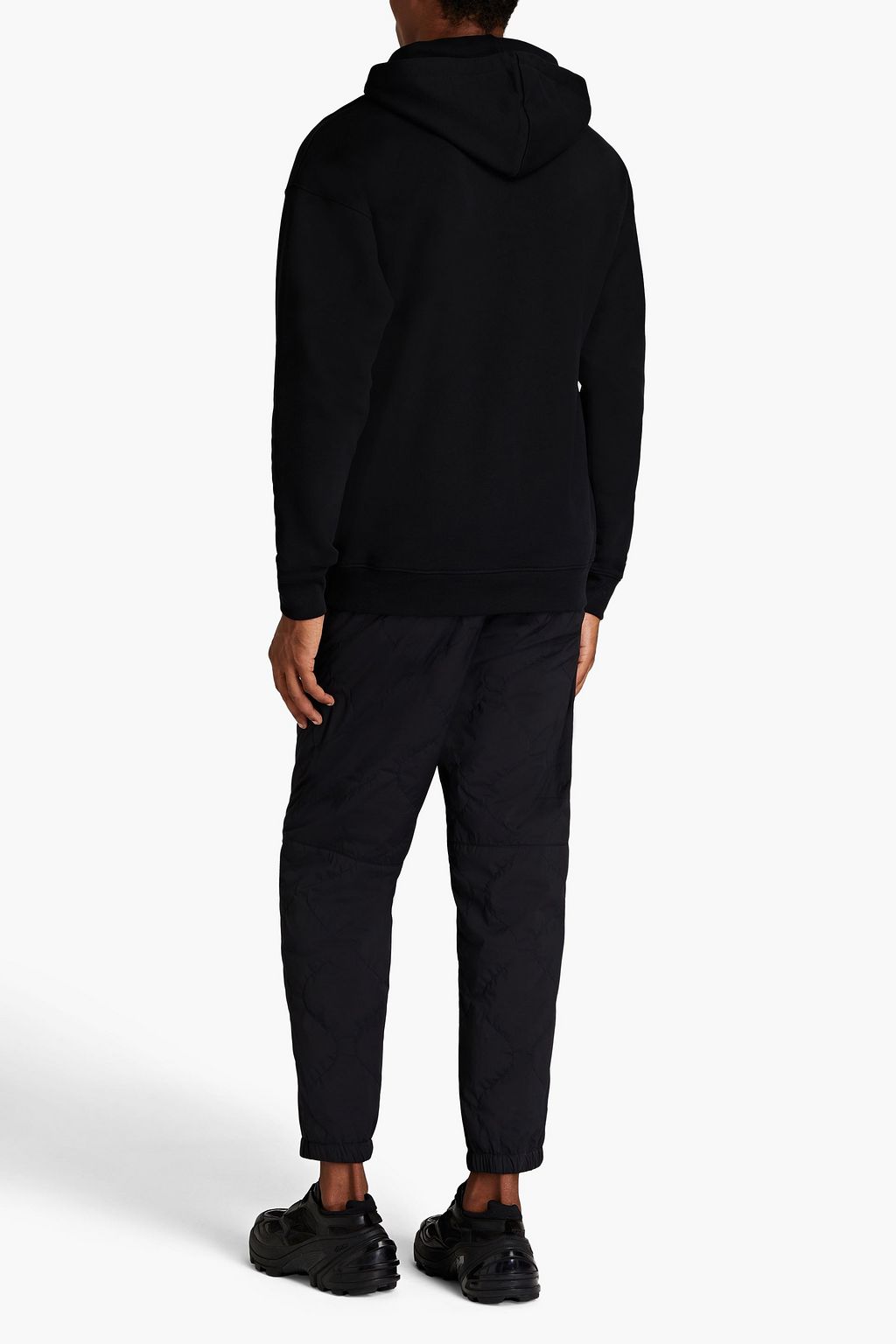 MOSCHINO Metallic printed French cotton-terry hoodie