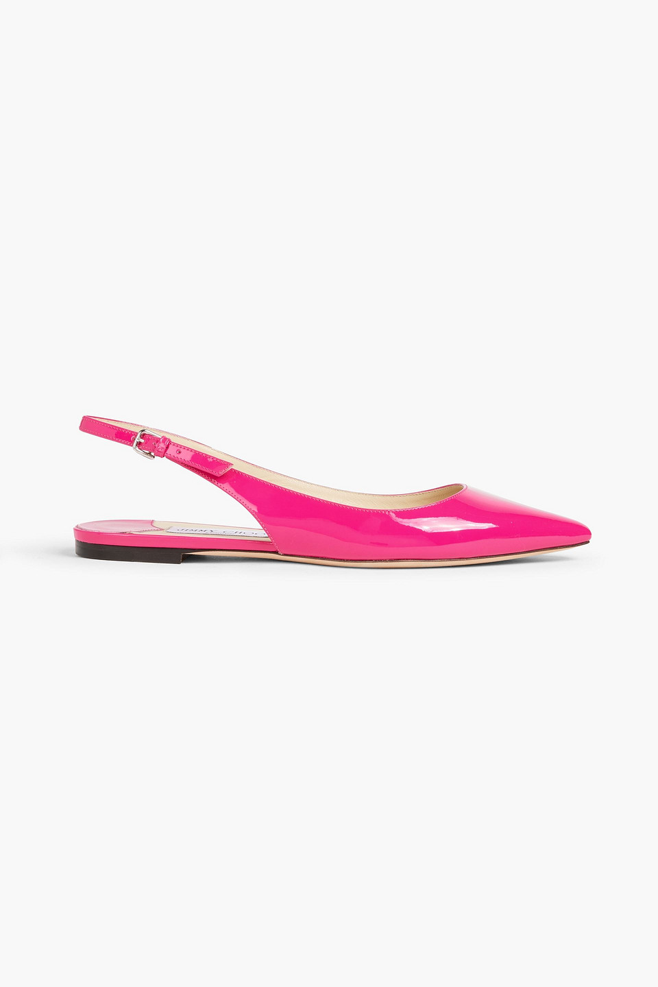 Jimmy Choo Erin Patentleather Slingback Pointtoe Flats In Fuchsia