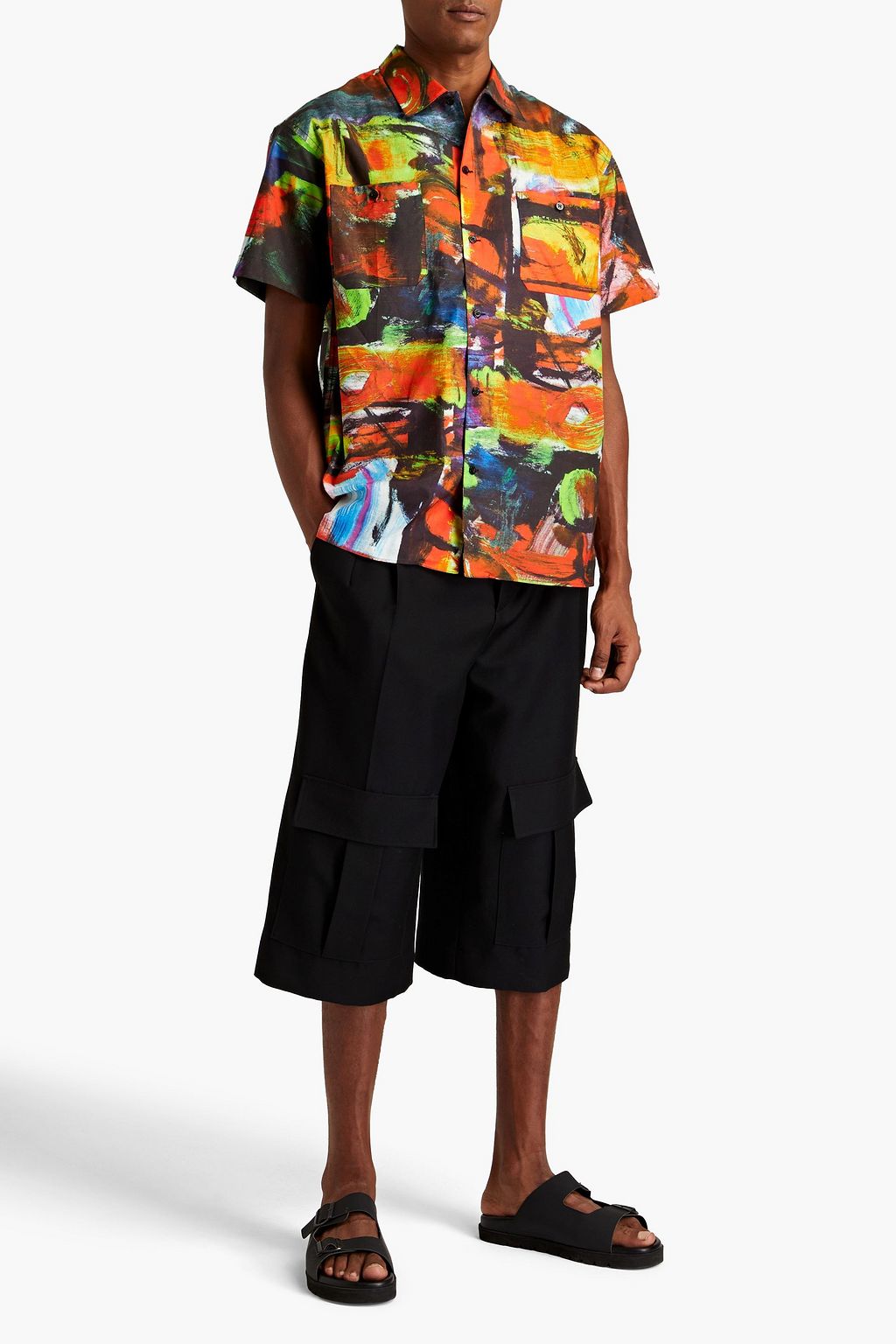 MOSCHINO Printed cotton-poplin shirt