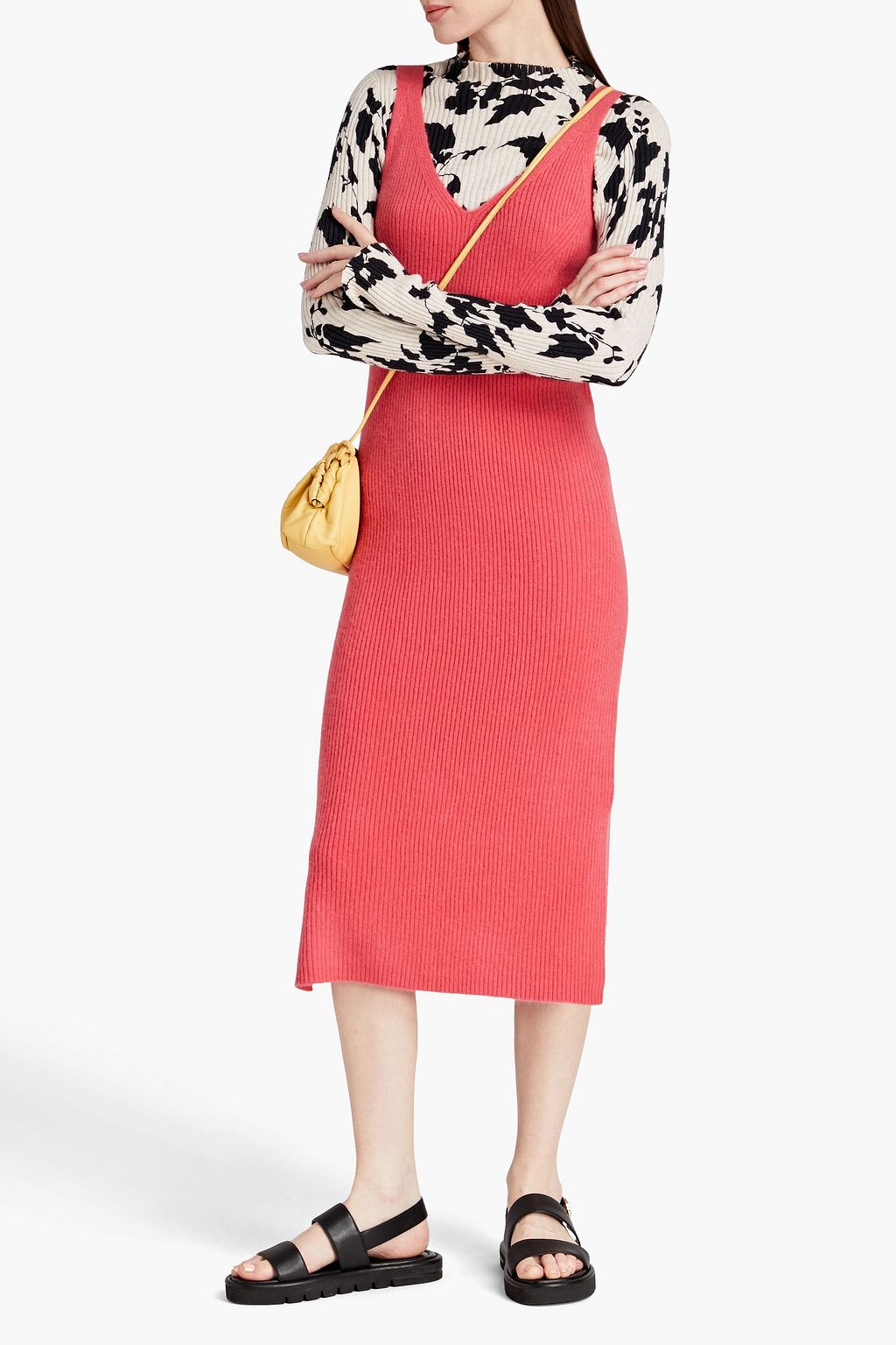 NAADAM Ribbed cashmere midi dress