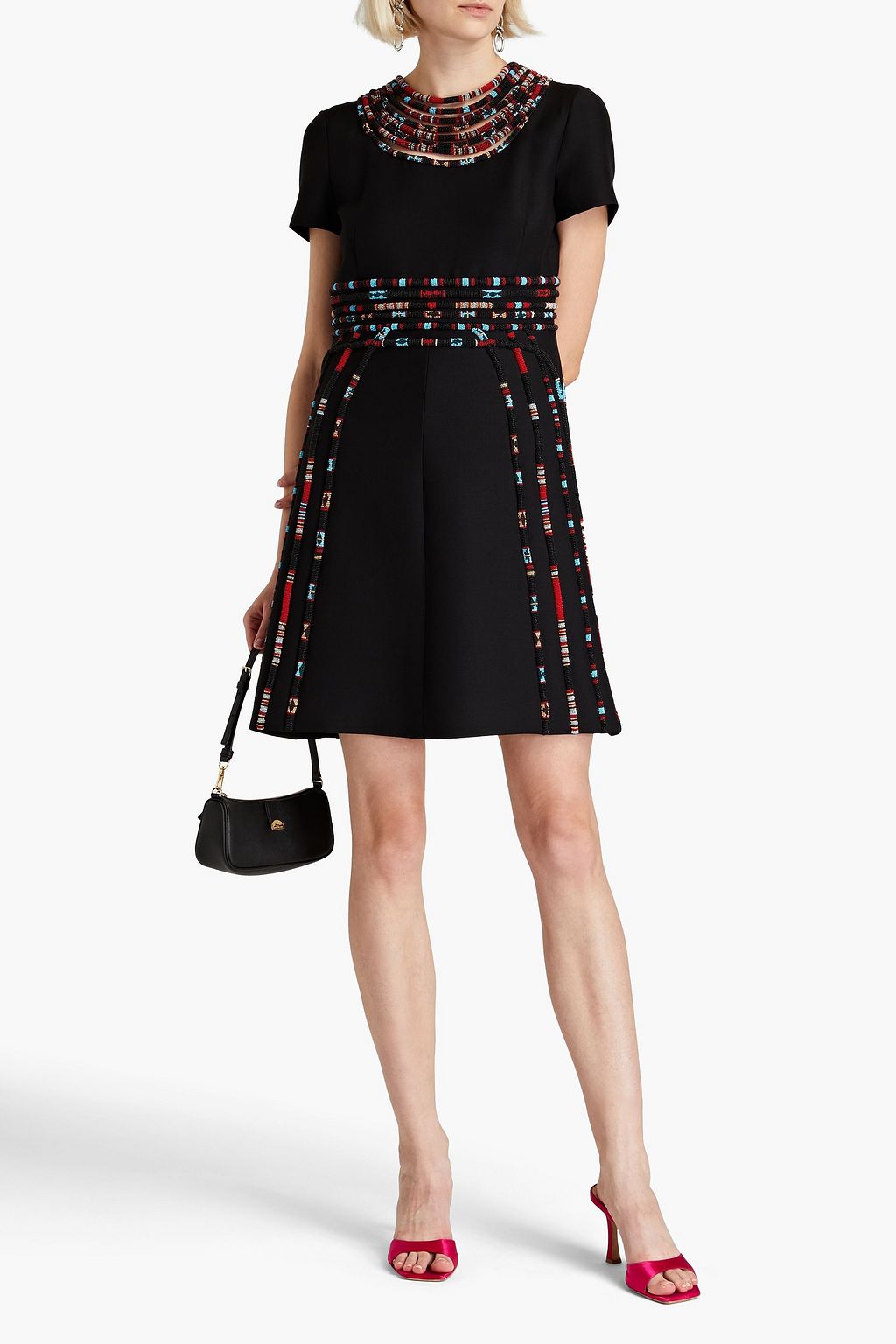 VALENTINO GARAVANI ウール&シルク混クレープ ミニワンピース