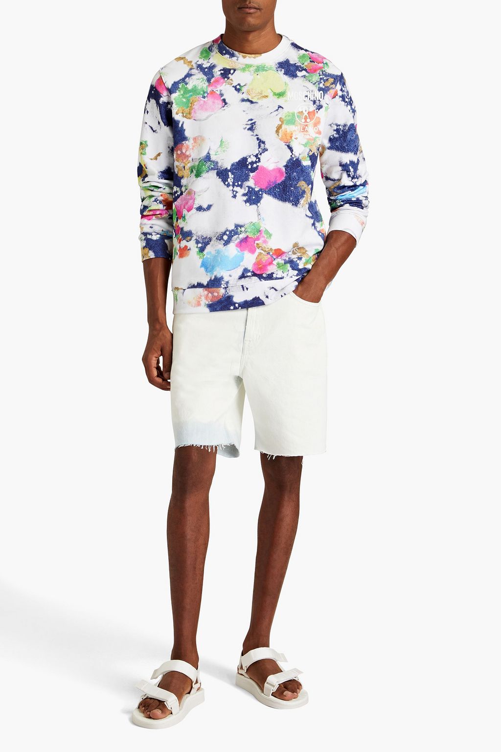 MOSCHINO Sweatshirt aus Baumwollfrottee mit Print
