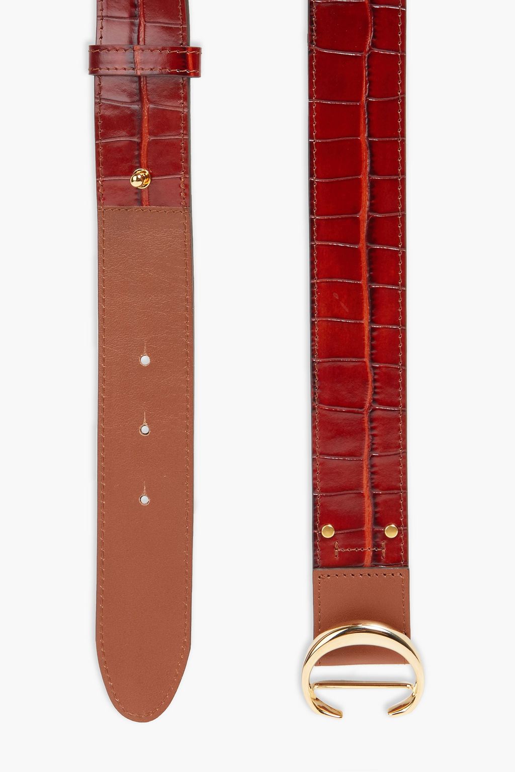 CHLOÉ Croc-effect leather belt