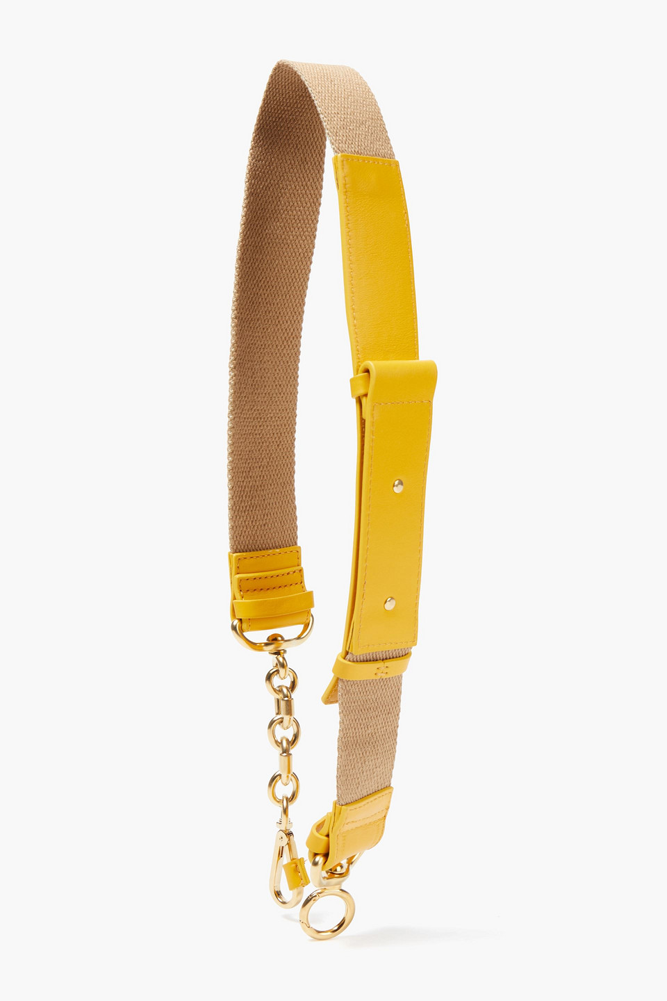 Chloé Cotton-canvas And Leather Bag Strap In Yellow