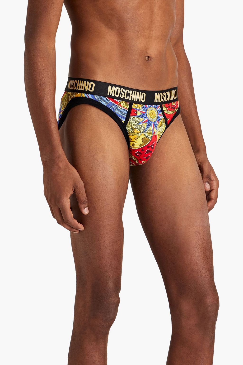 MOSCHINO Printed stretch-cotton jersey briefs
