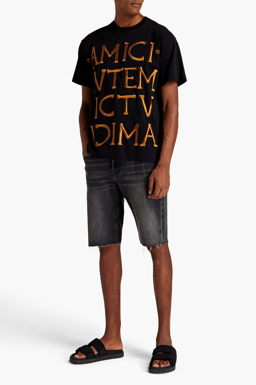 MOSCHINO T-Shirt aus Baumwoll-Jersey mit Stickereien