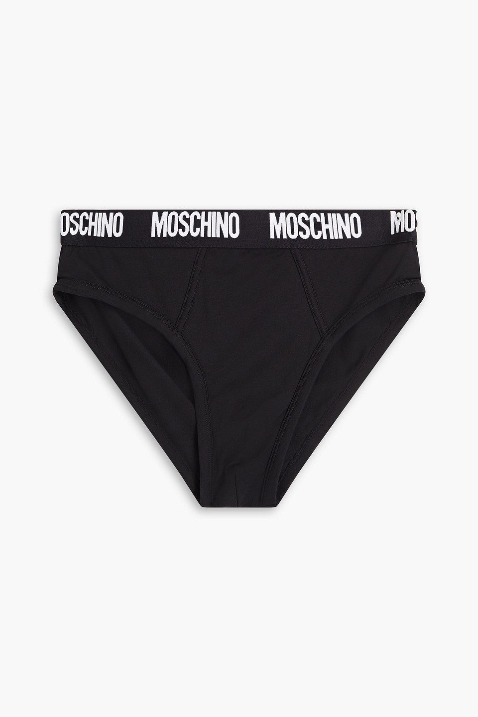 Moschino Supima Cotton-jersey Briefs In Black