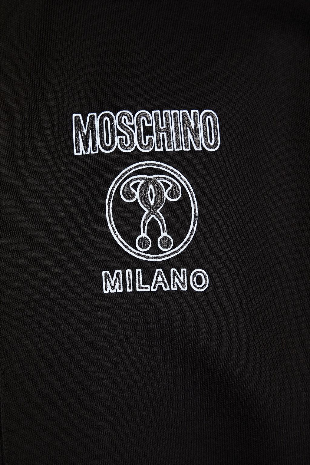 MOSCHINO Printed satin-jersey zip-up track jacket
