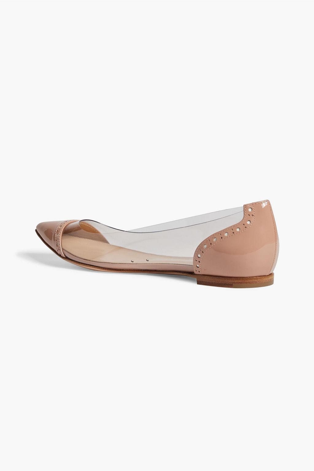 GIANVITO ROSSI Macy 05 laser-cut patent-leather and PVC point-toe flats