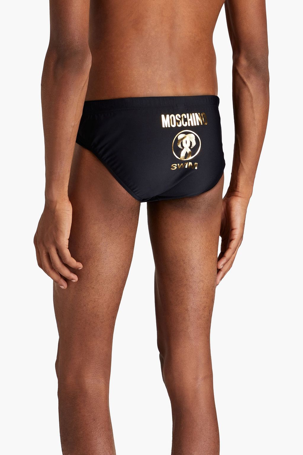 MOSCHINO Badehose in Metallic-Optik mit Print