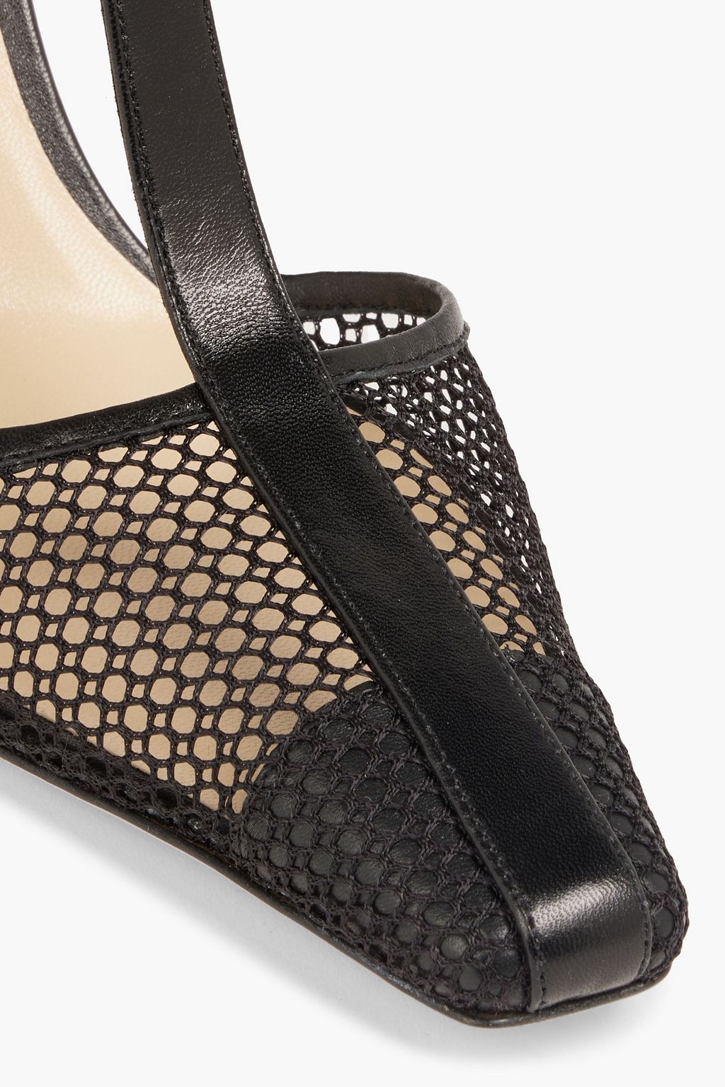 JIMMY CHOO Batu 85 mesh and leather pumps