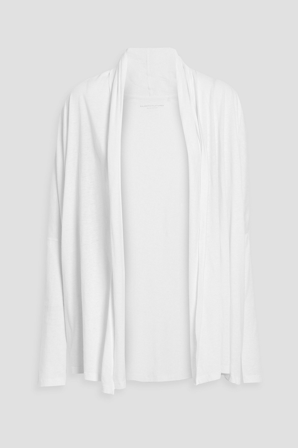 Majestic Cotton And Cashmere-blend Cardigan In White