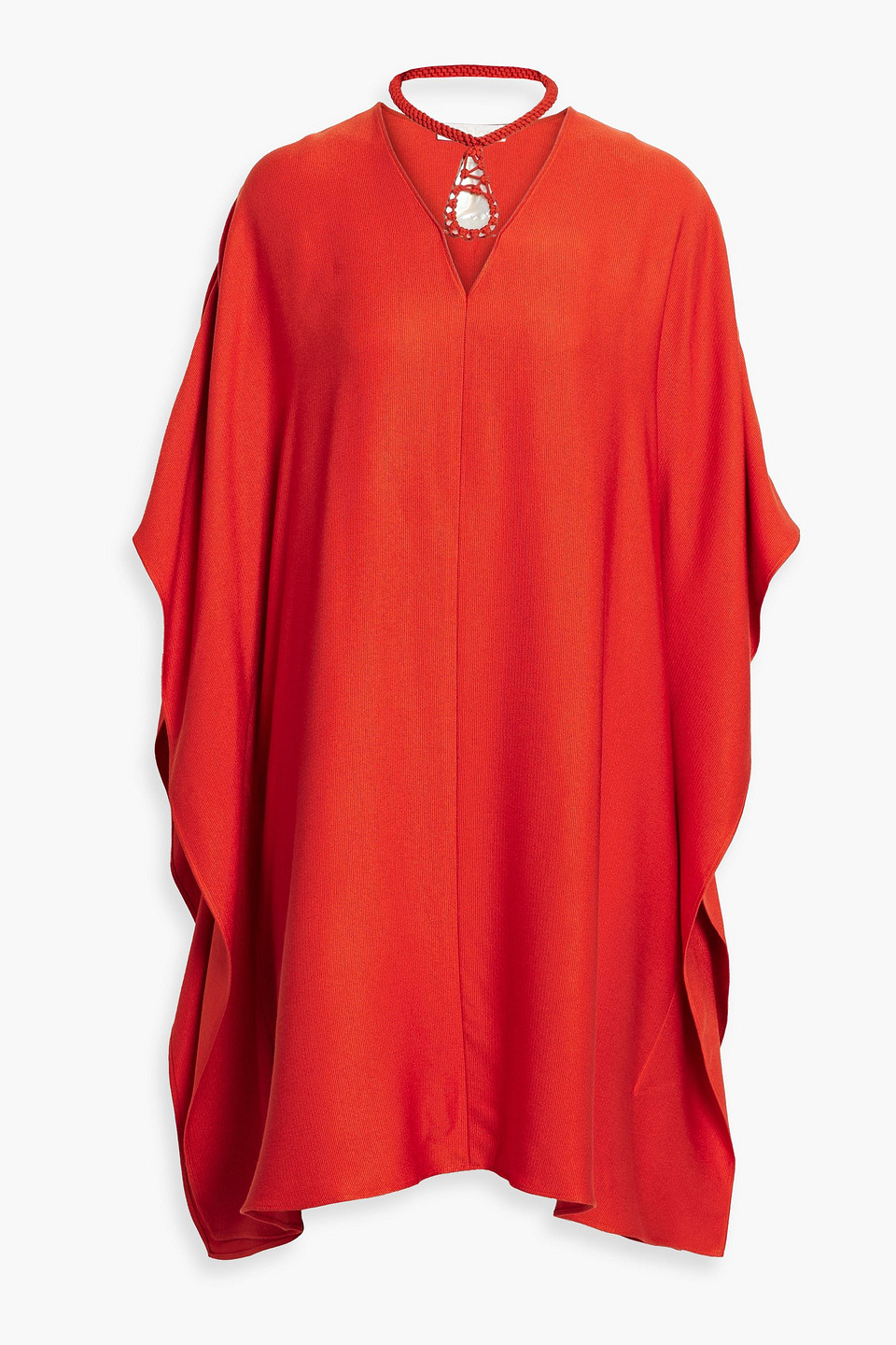 Chloé Embellished Draped Silk Mini Dress In Rot