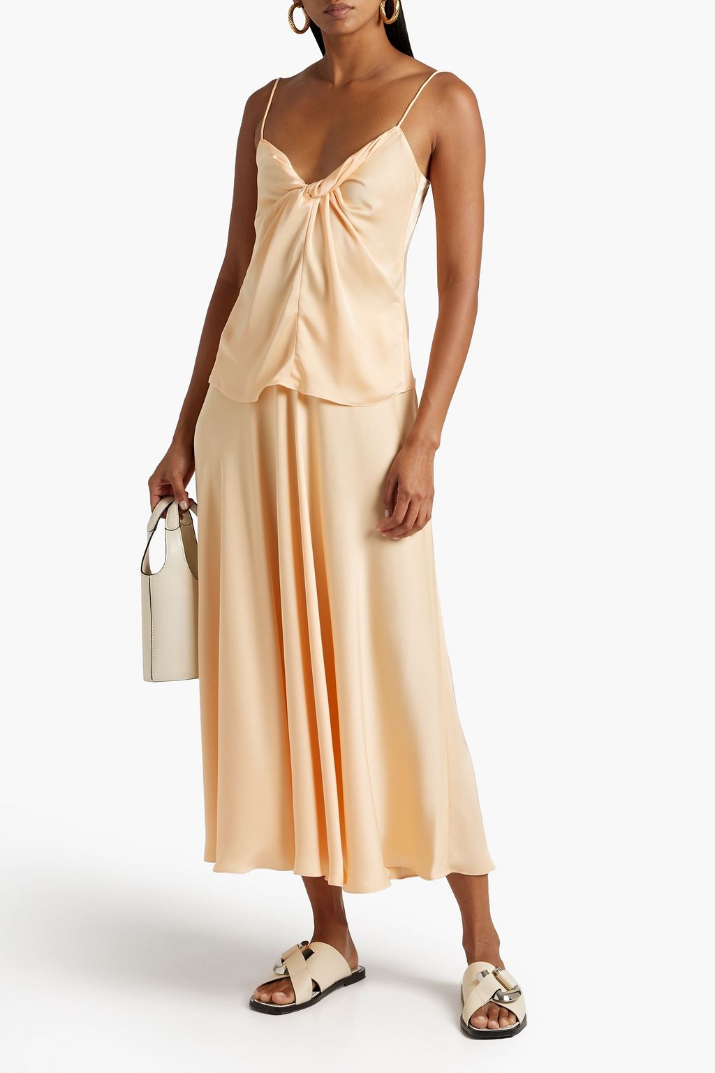 ROSETTA GETTY Twist-front satin camisole