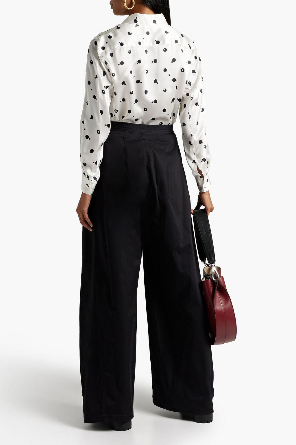 ROSETTA GETTY Printed silk-satin shirt