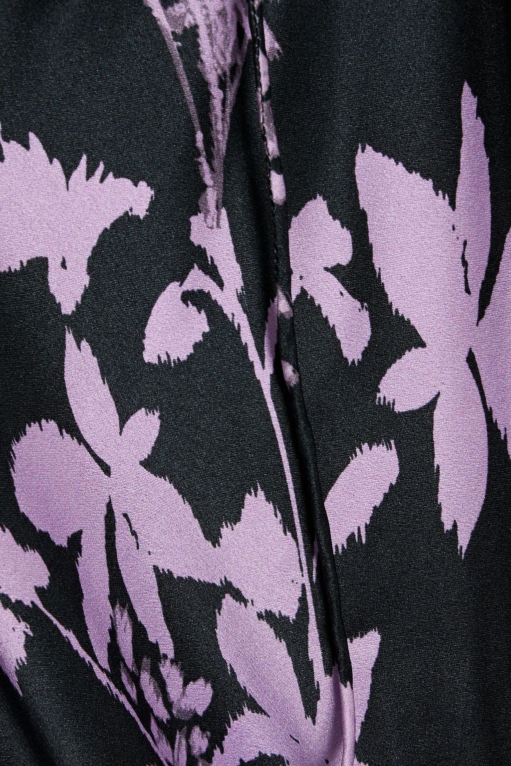 NICHOLAS Gathered silk-satin maxi dress