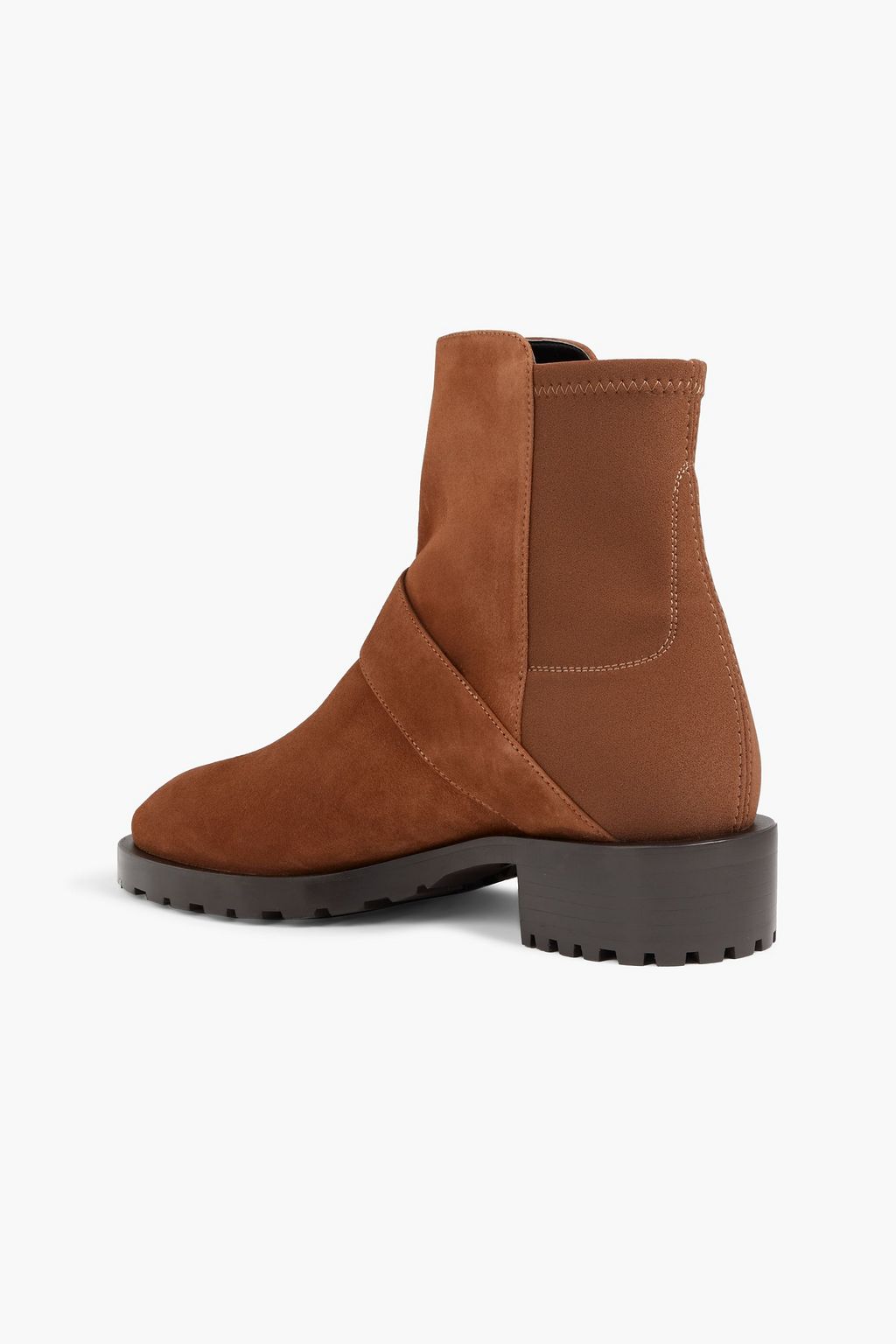 STUART WEITZMAN Luxering microstretch and suede ankle boots
