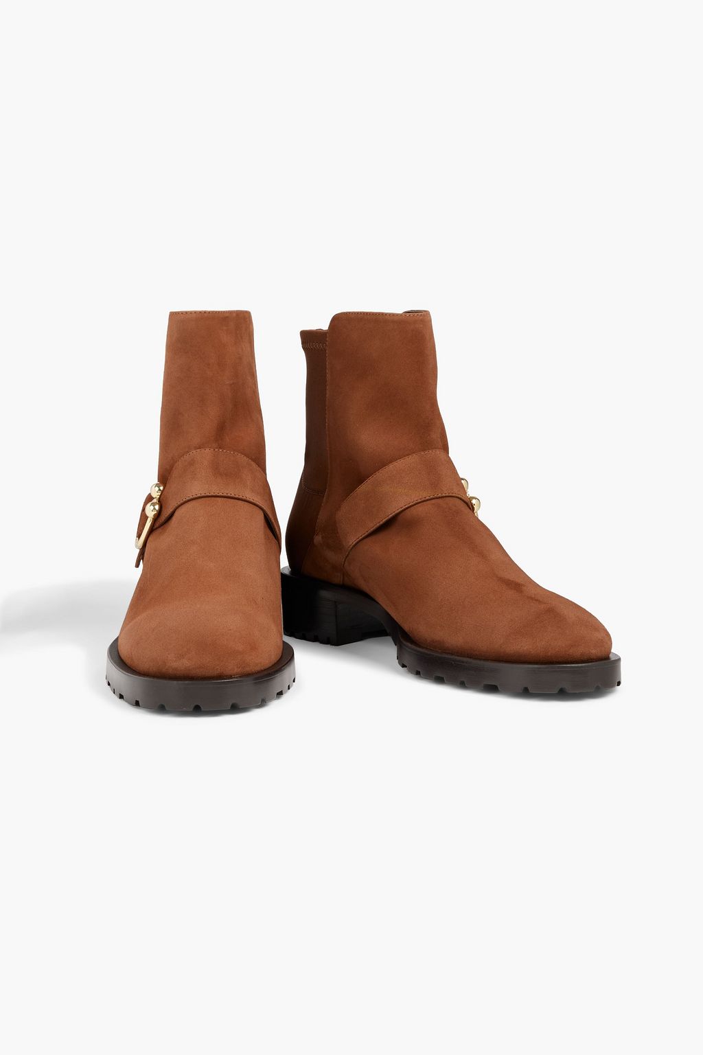 STUART WEITZMAN Luxering microstretch and suede ankle boots