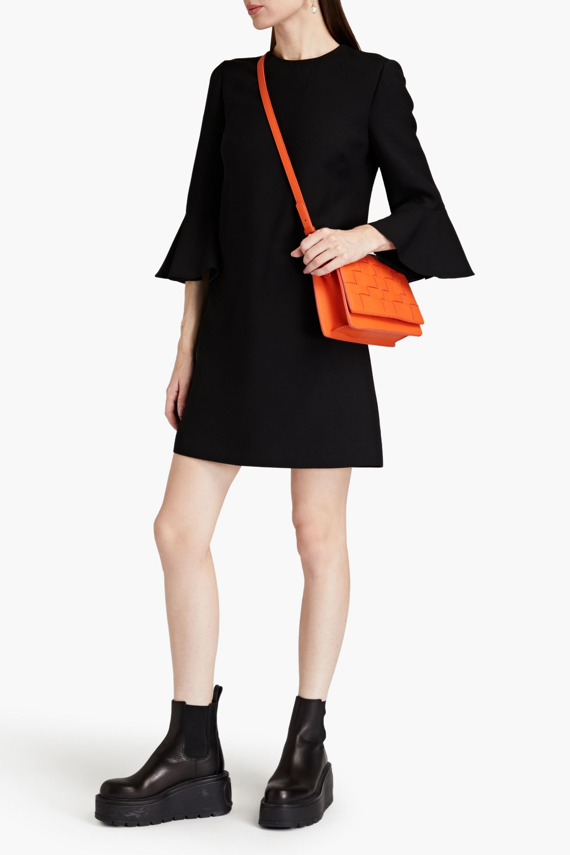 Valentino Garavani Wool and silk-blend crepe mini dress