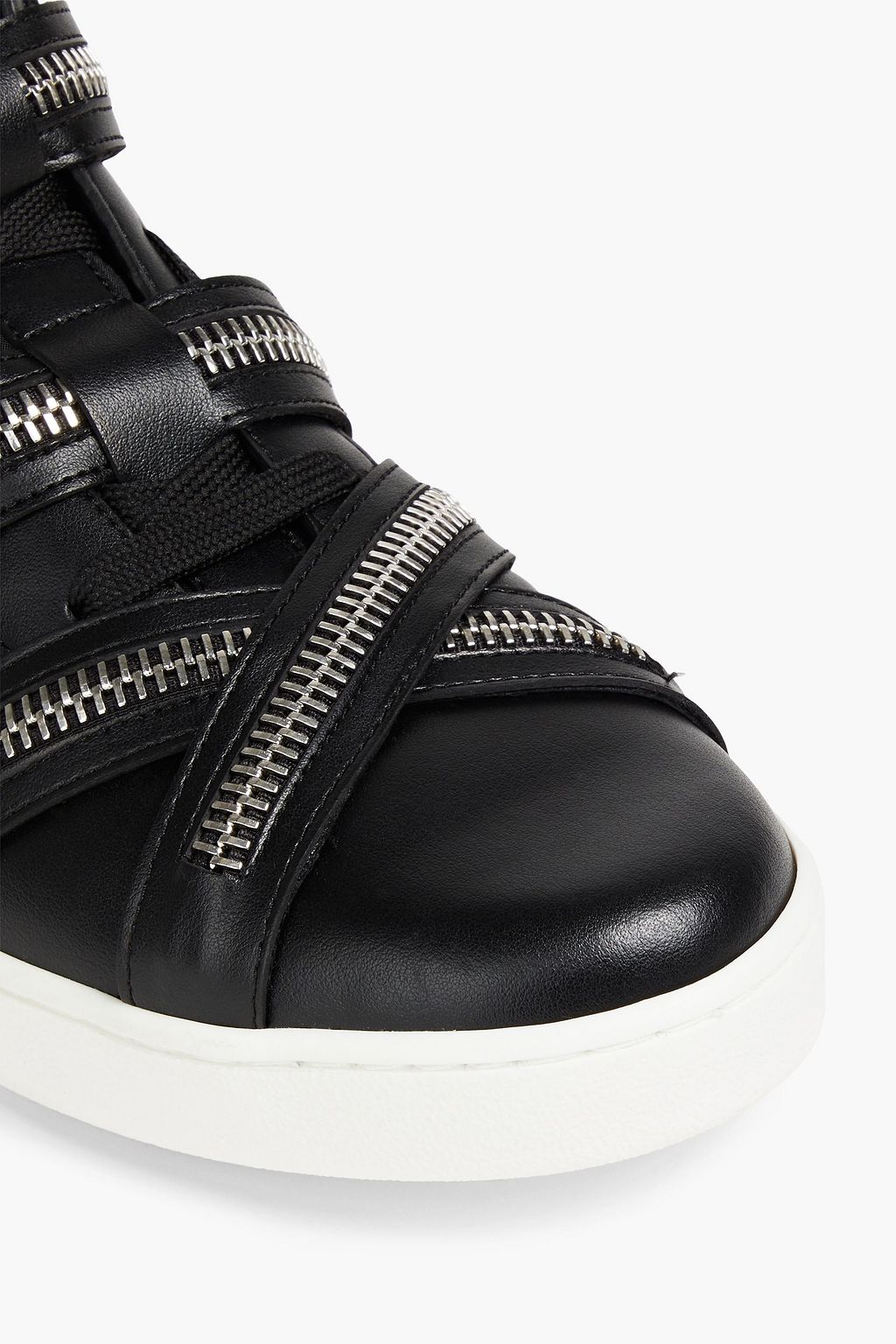 MOSCHINO High-Top-Sneakers aus gestepptem Shell und Leder
