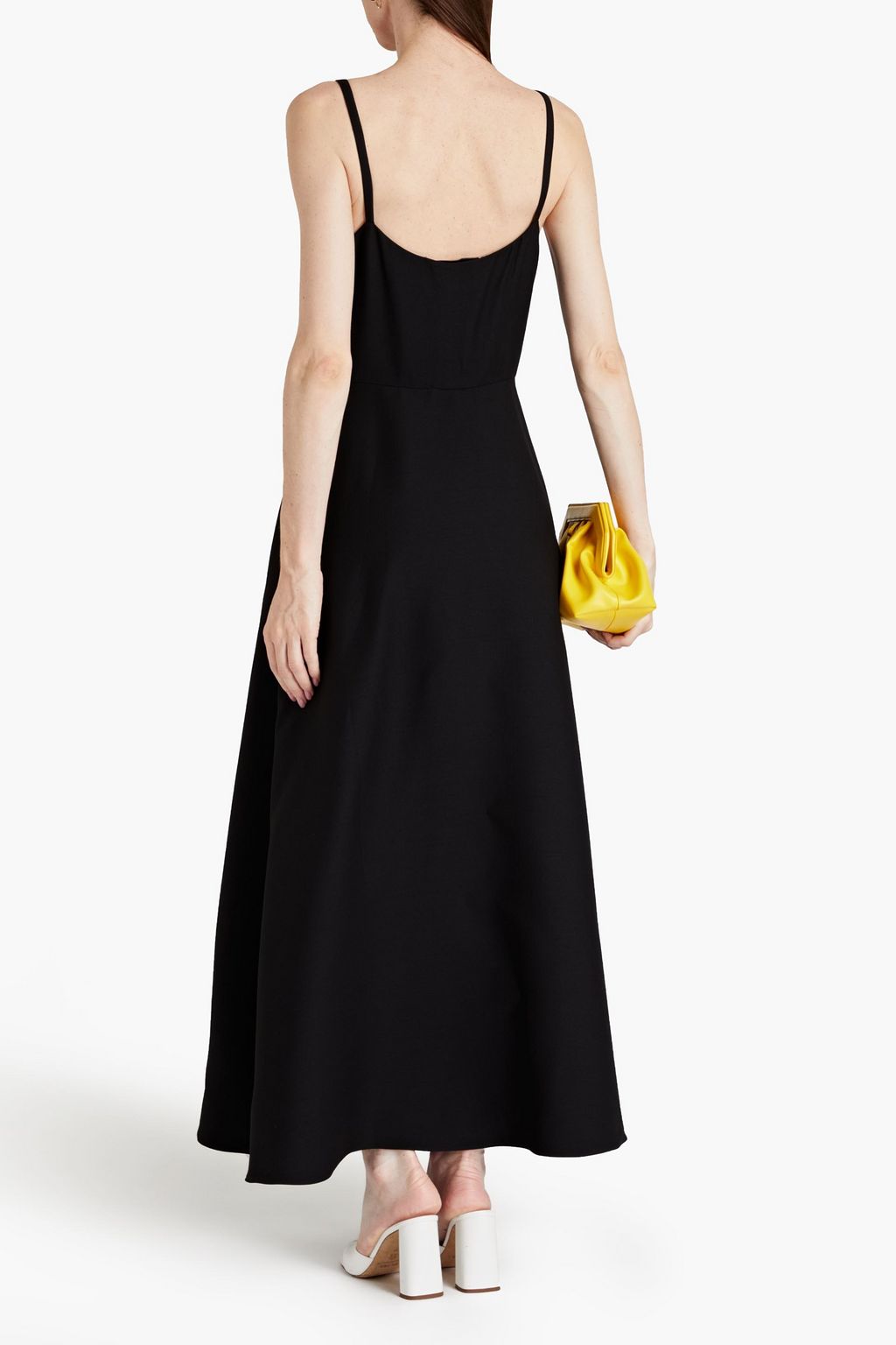VALENTINO GARAVANI Flared wool and silk-blend crepe maxi dress