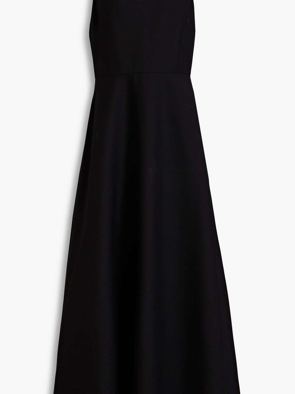 flared wool and silk-blend crepe maxi dress