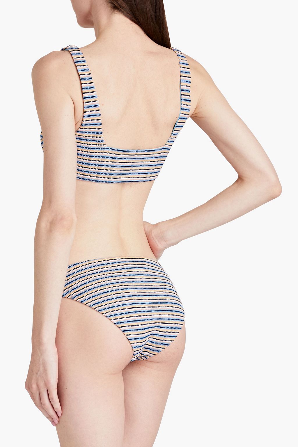 ONIA Amber striped bikini top