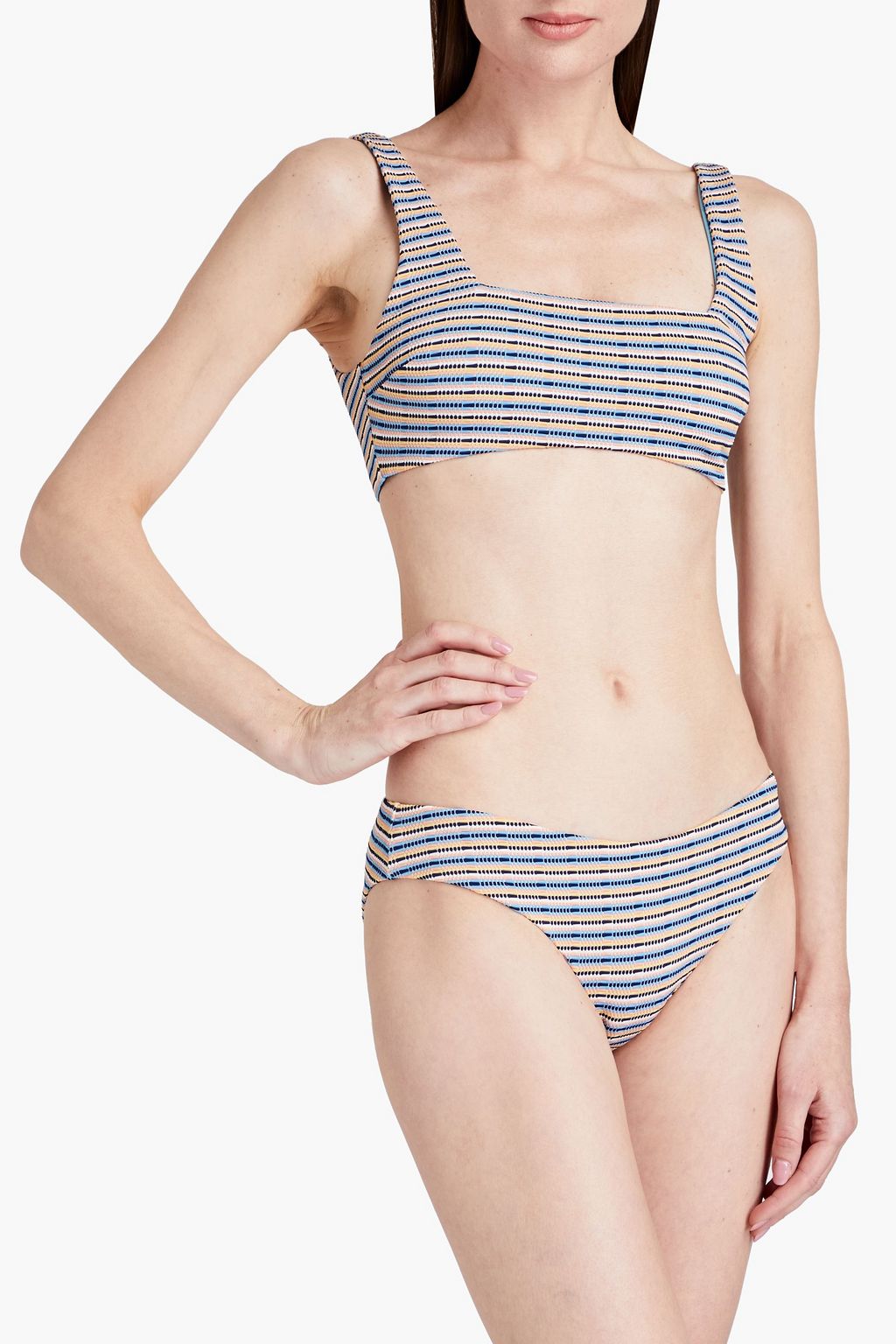 ONIA Amber striped bikini top