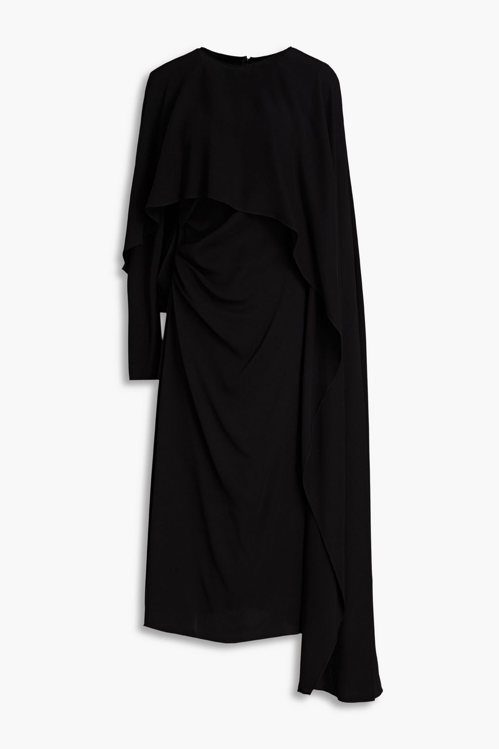 VALENTINO GARAVANI Cape-effect draped stretch-cady dress THE OUTNET