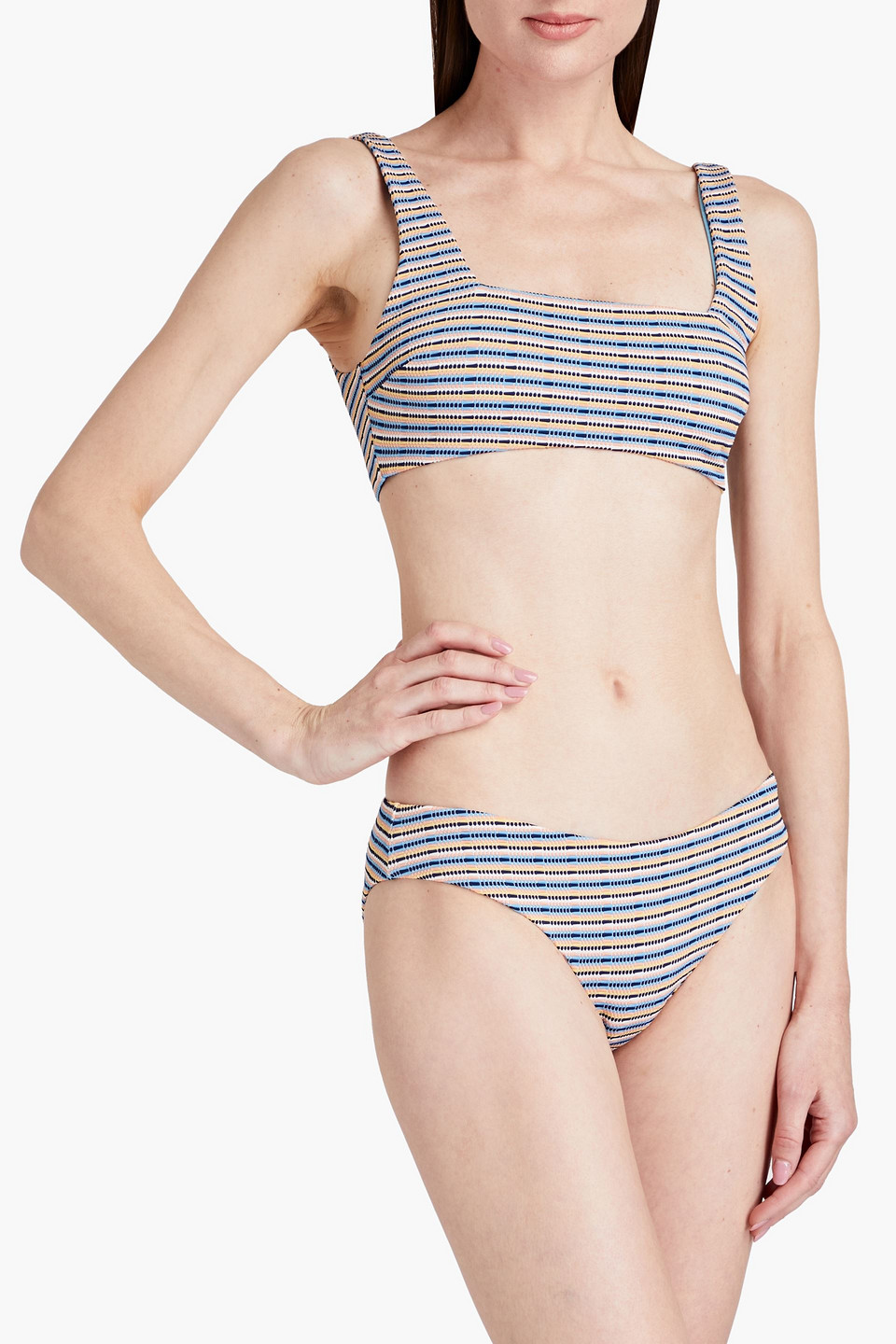  Onia - Lily Striped Mid-rise Bikini Briefs - Blau - Xs 