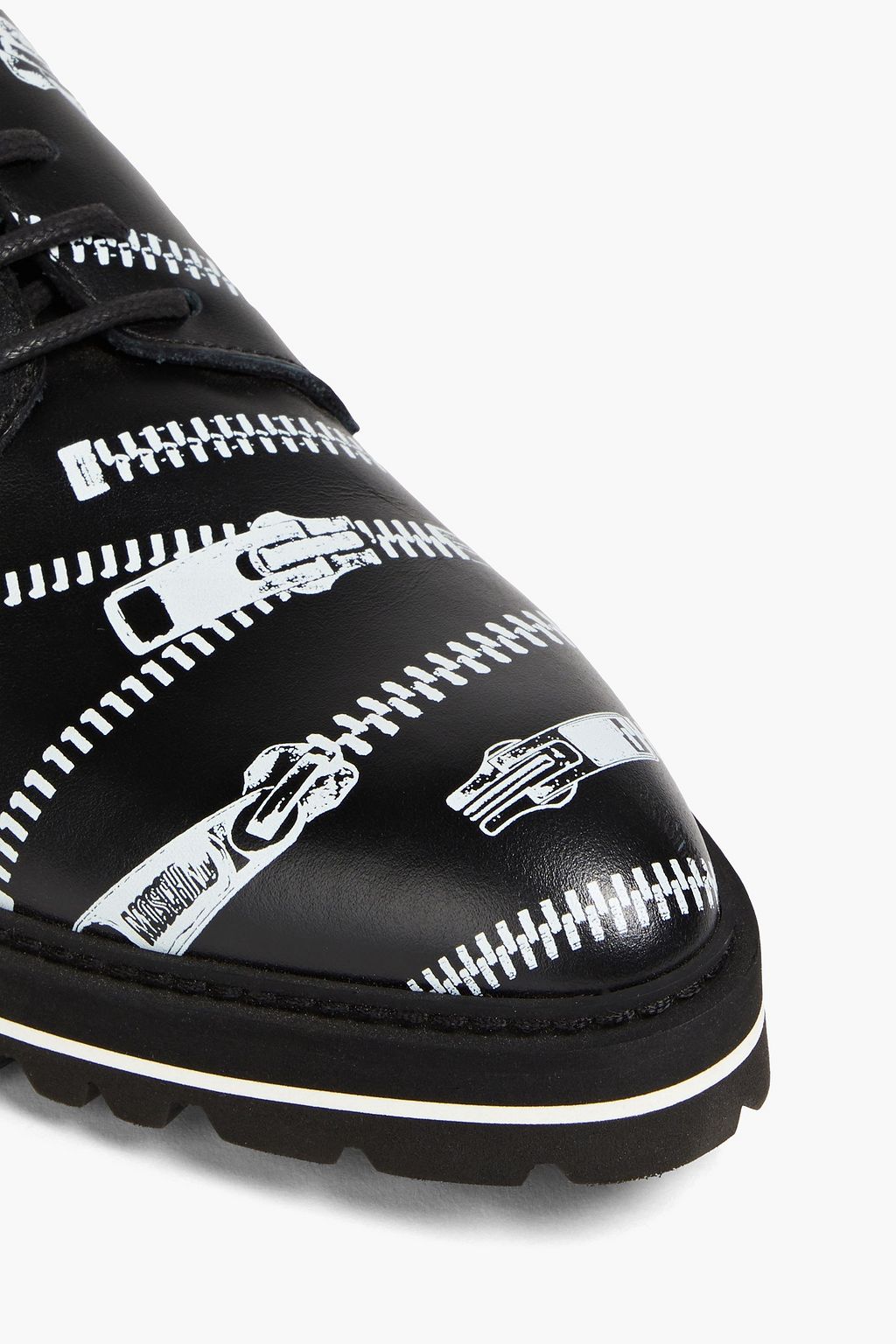 MOSCHINO Printed leather derby shoes