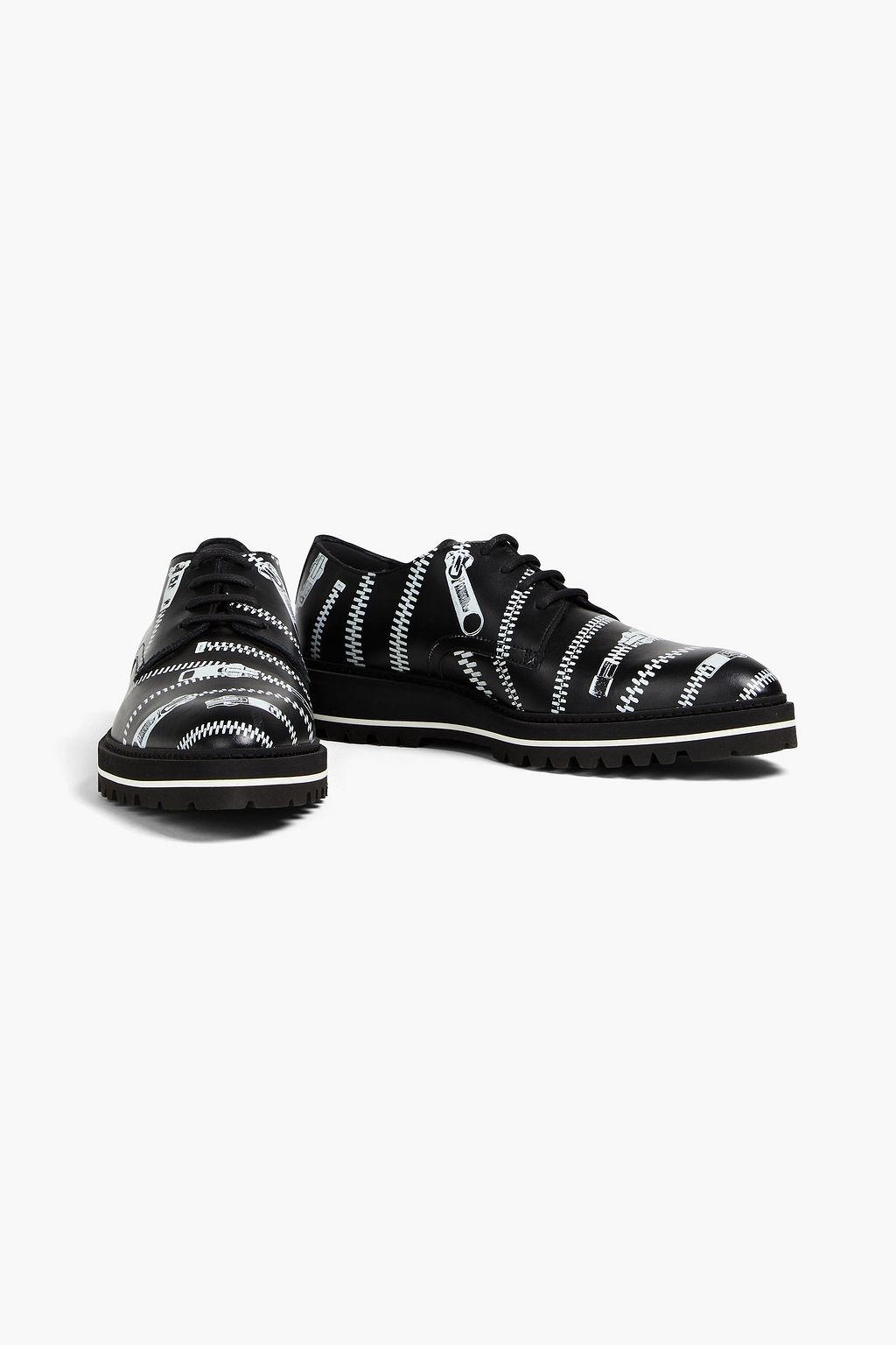 MOSCHINO Printed leather derby shoes