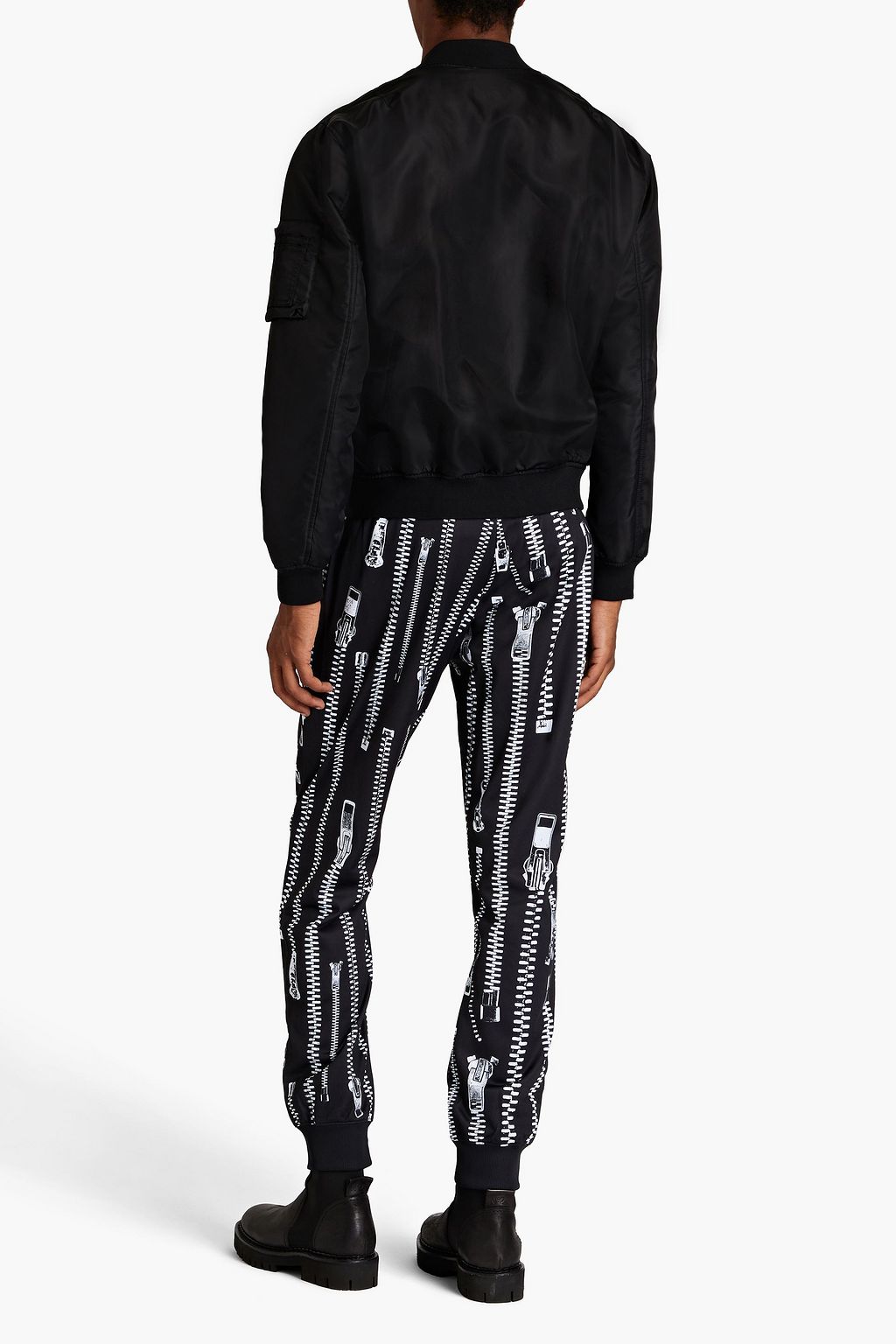 MOSCHINO Zip-detailed twill bomber jacket