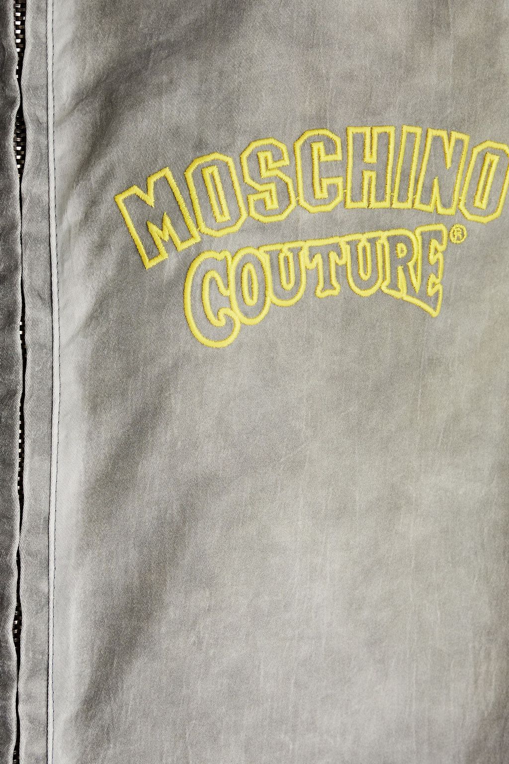 MOSCHINO Jacke aus Twill in ausgewaschener Optik mit Logostickerei