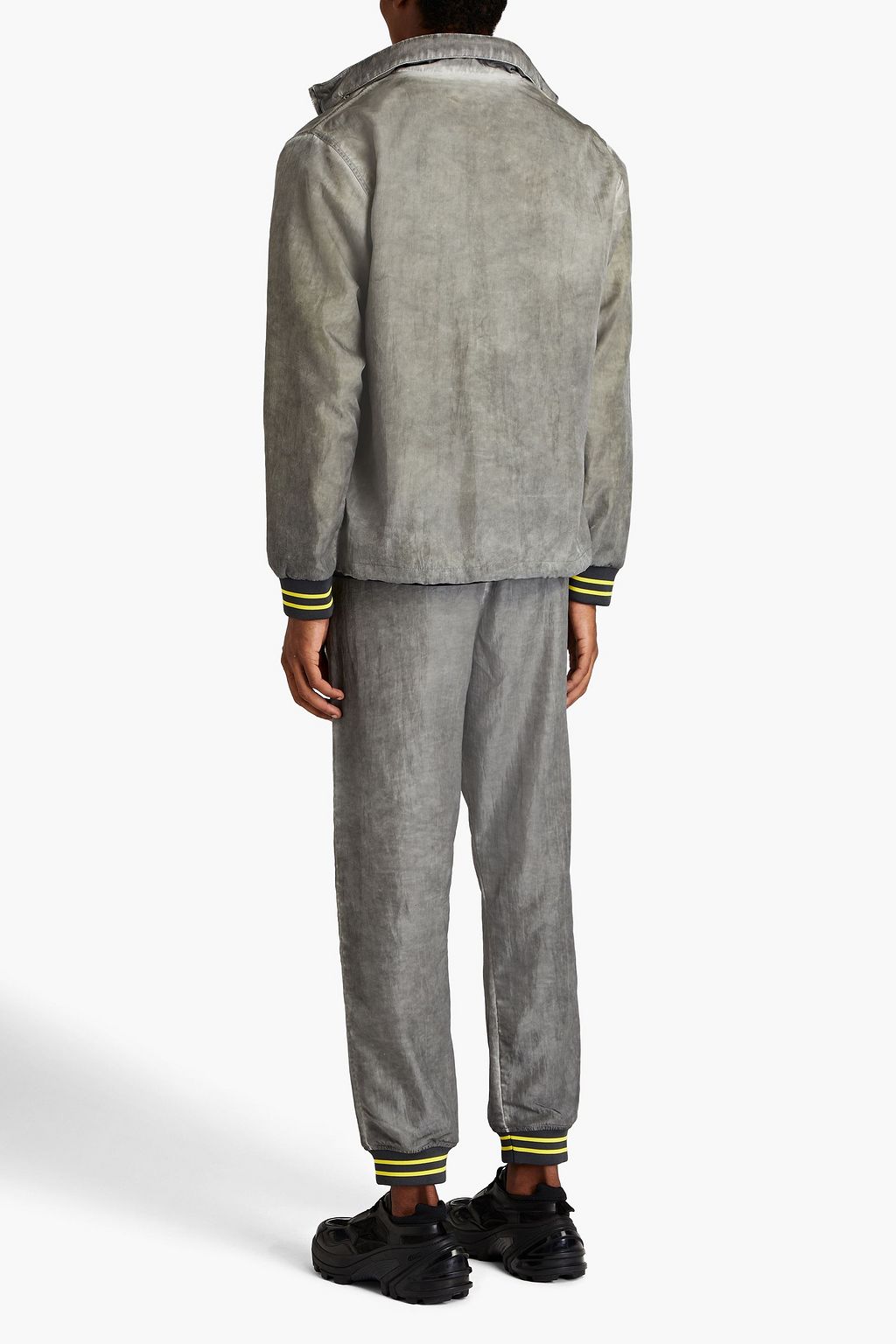 MOSCHINO Jacke aus Twill in ausgewaschener Optik mit Logostickerei