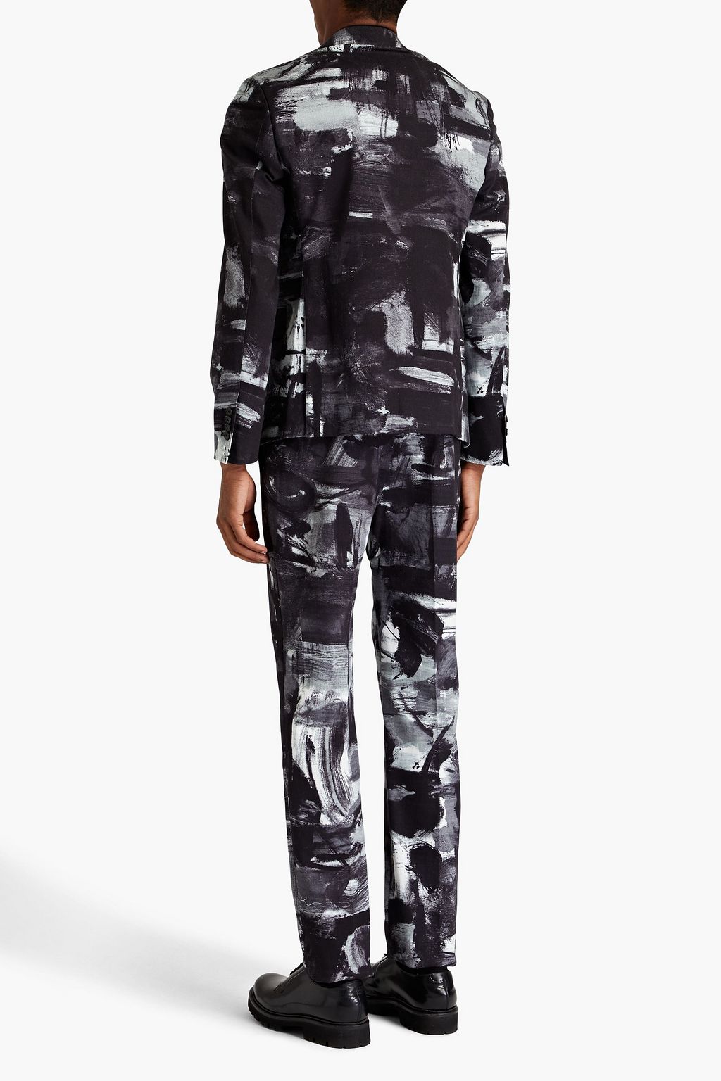 MOSCHINO Printed cotton-blend gabardine suit jacket
