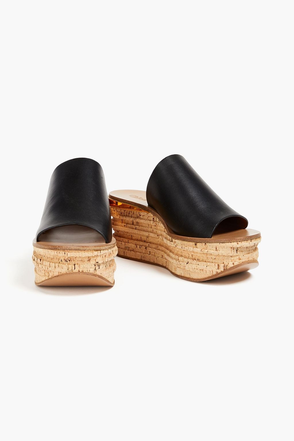 CHLOÉ Camille leather platform mules