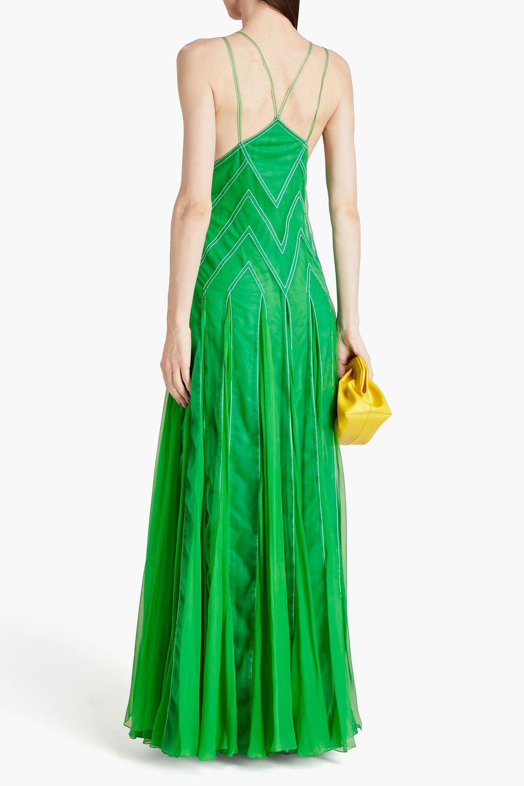 VALENTINO GARAVANI Embroidered tulle and silk-chiffon gown