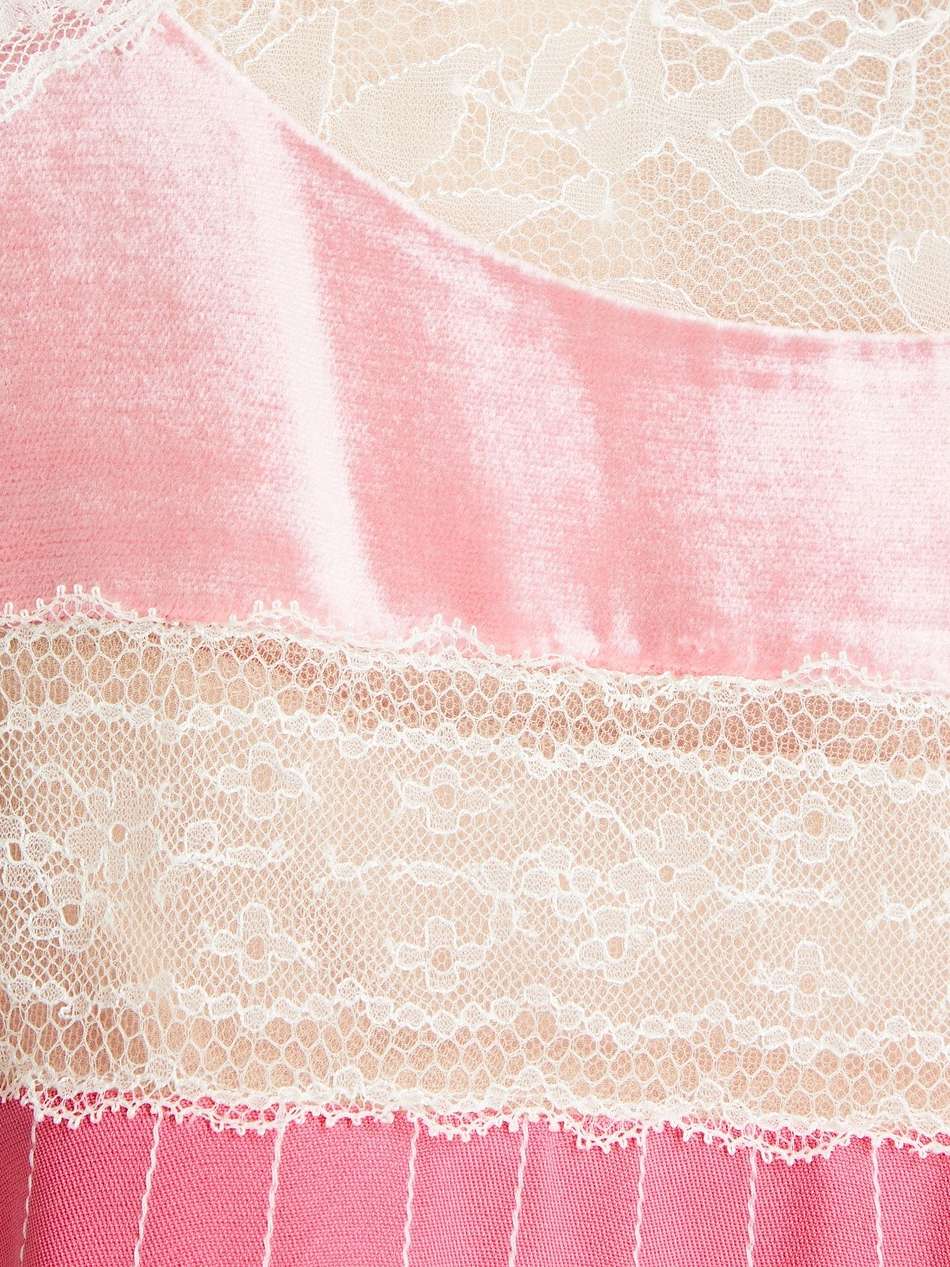 lace-paneled silk mini dress