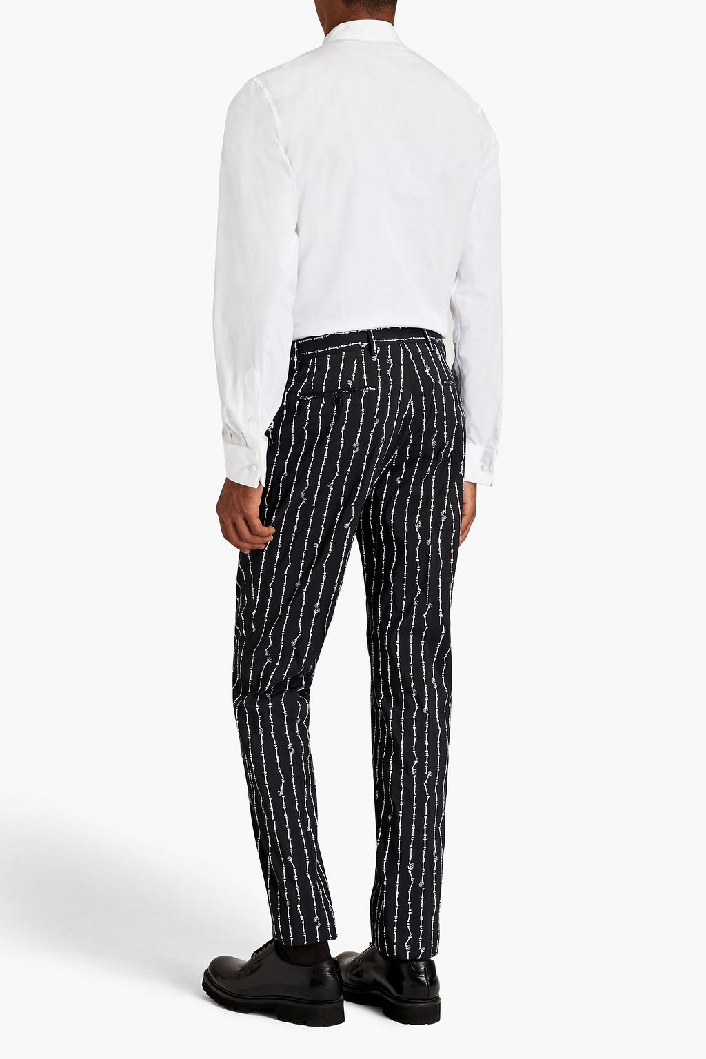 MOSCHINO Cotton-poplin tuxedo shirt