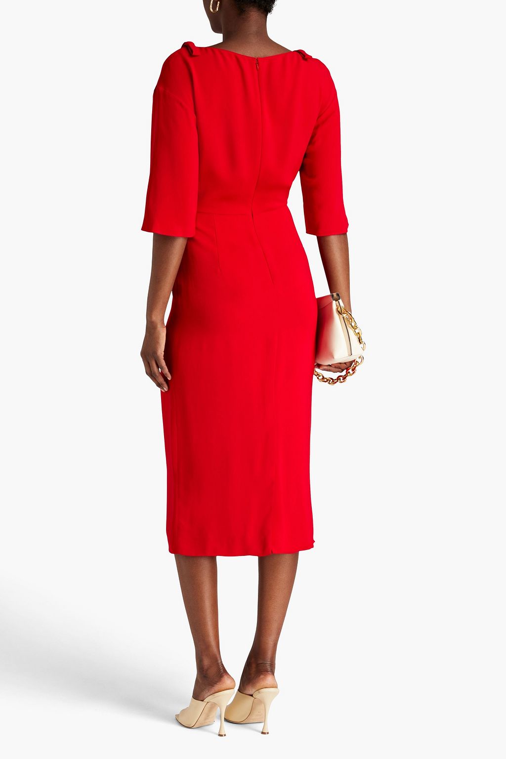 VALENTINO GARAVANI Bow-detailed crepe midi dress