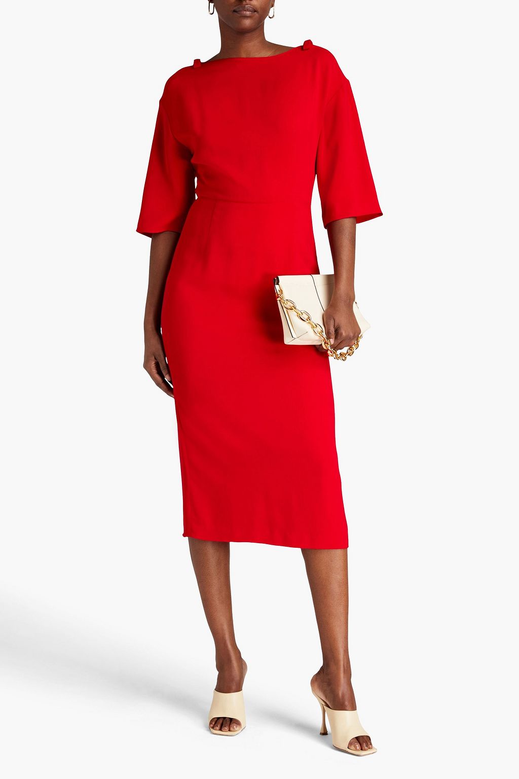 VALENTINO GARAVANI Bow-detailed crepe midi dress