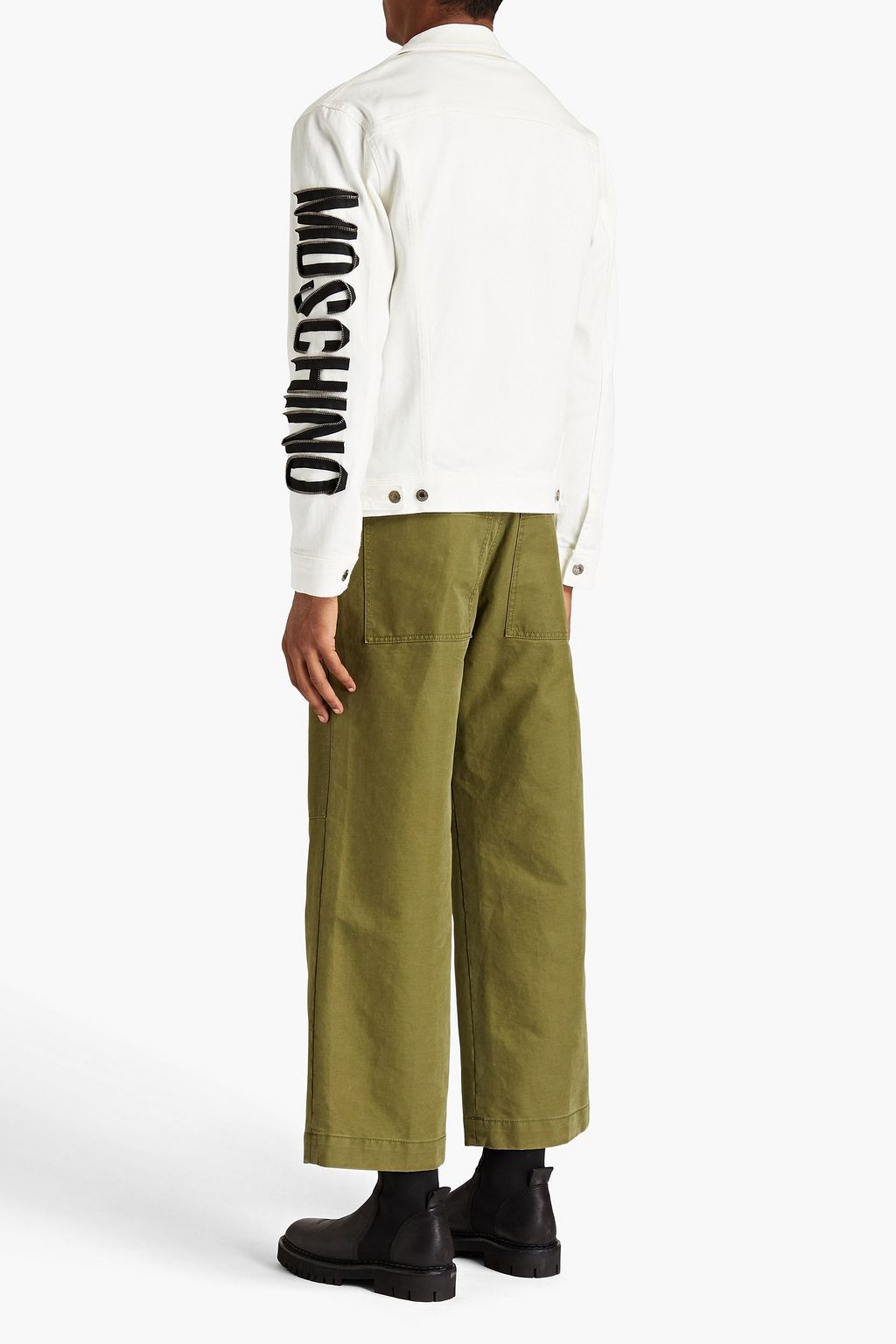 MOSCHINO Zip-embellished denim jacket