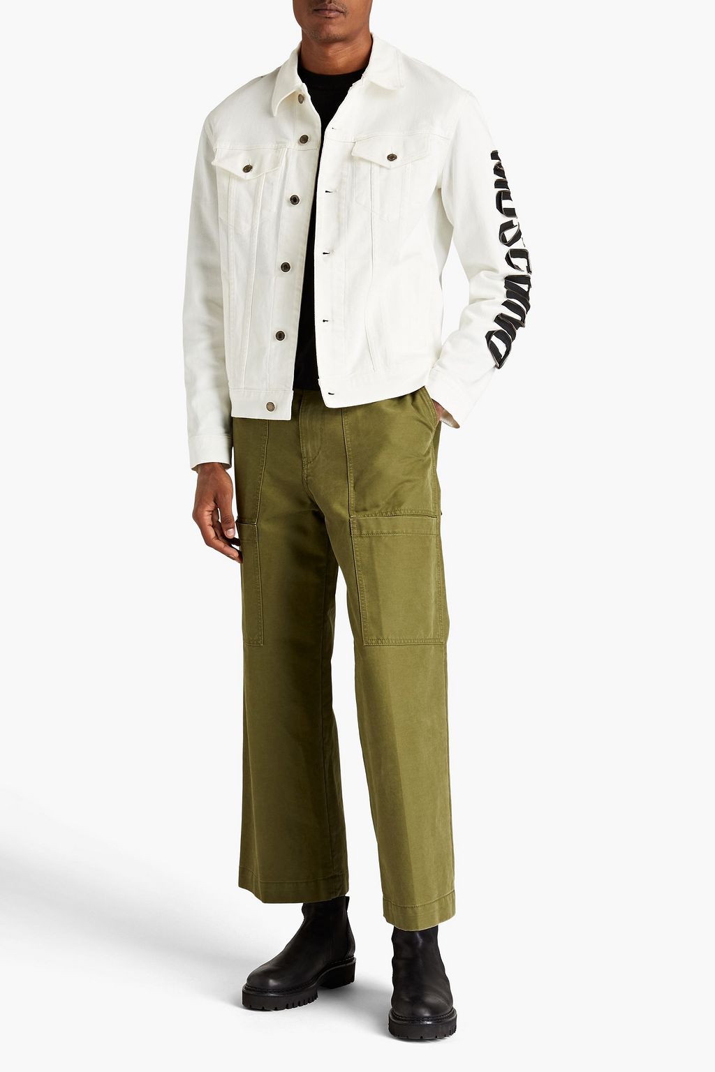 MOSCHINO Zip-embellished denim jacket