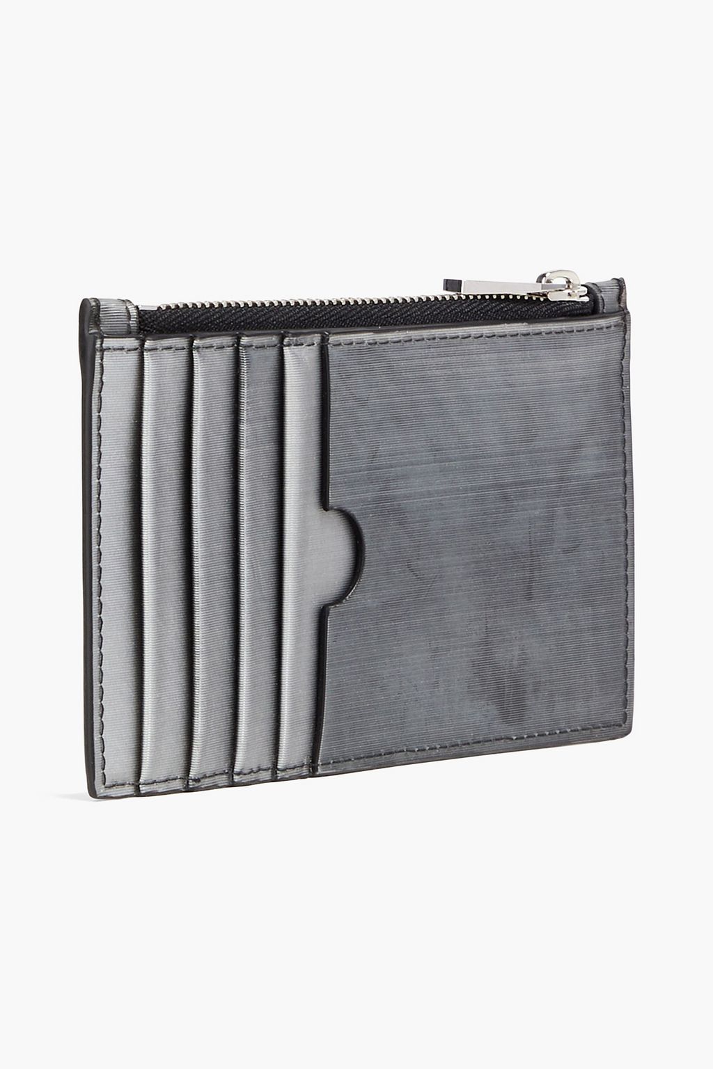BALMAIN Logo-appliquéd metallic textured-leather pouch