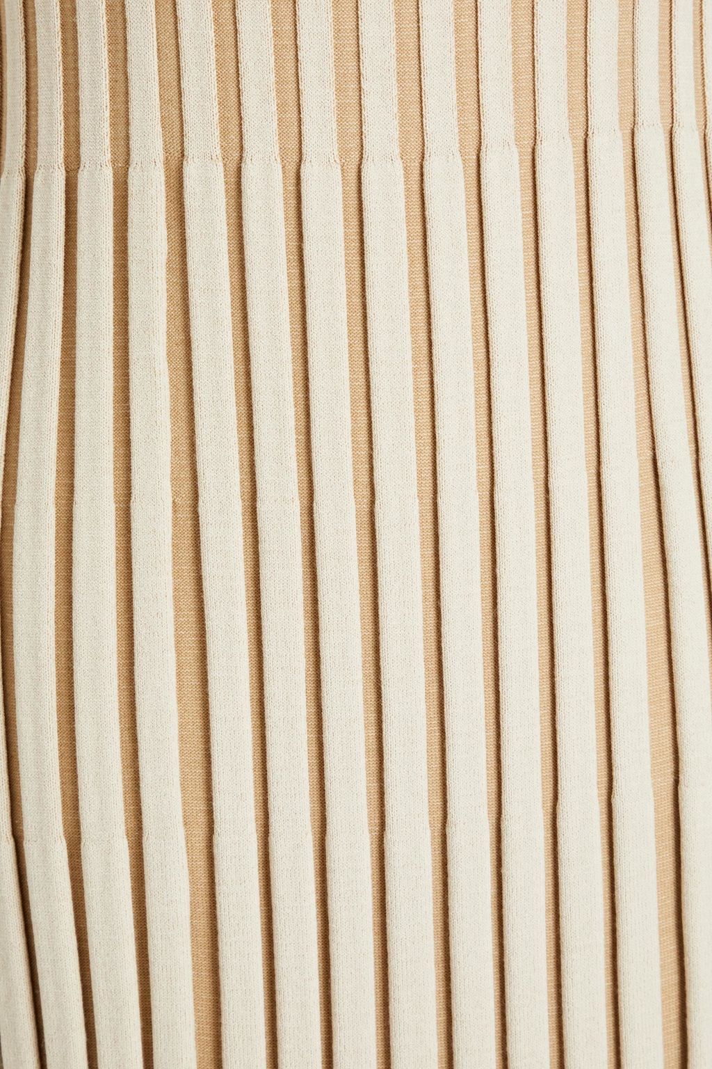 KENZO Pleated two-tone ribbed-knit midi dress